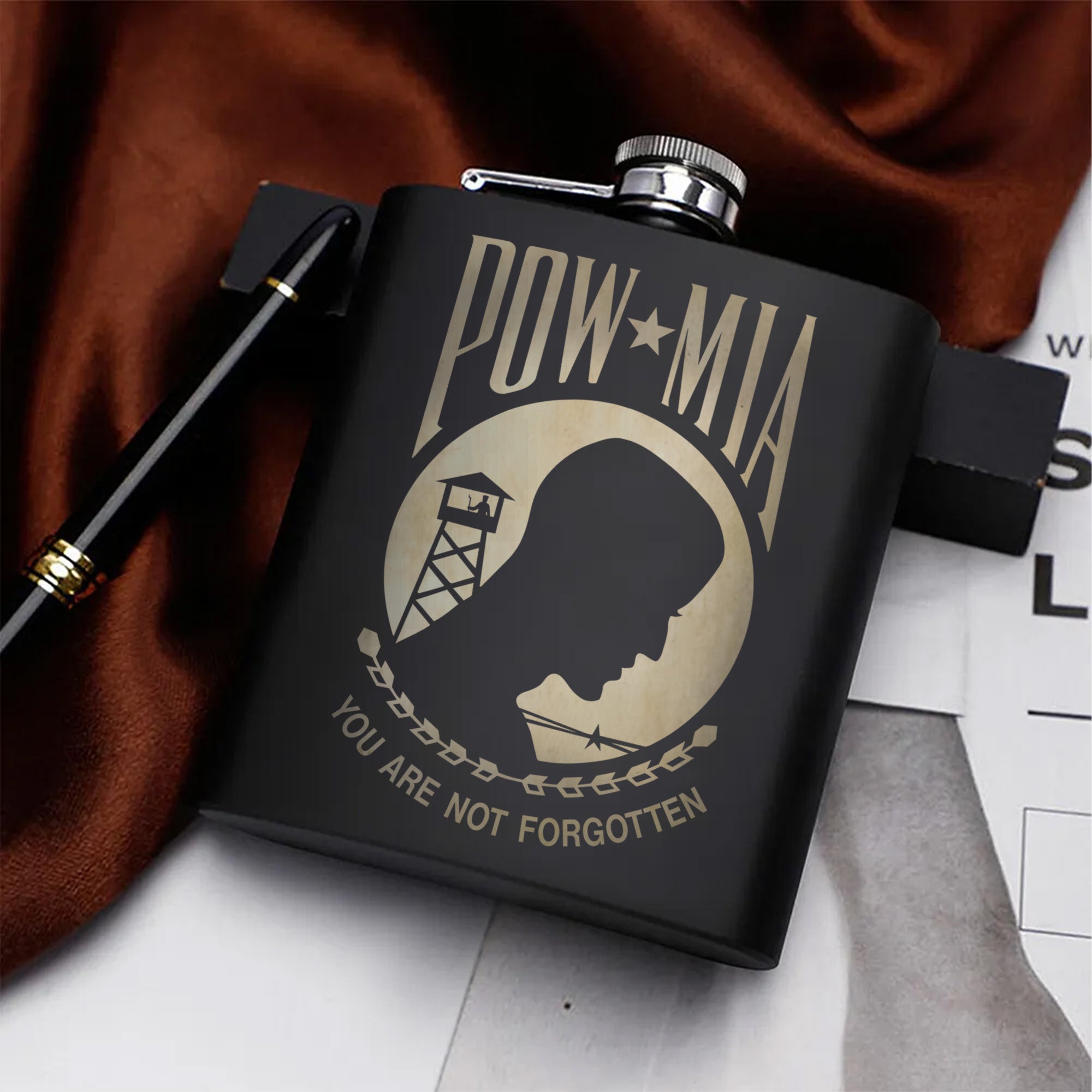Honoring Those Who Are Not Forgotten Hip Flask Set