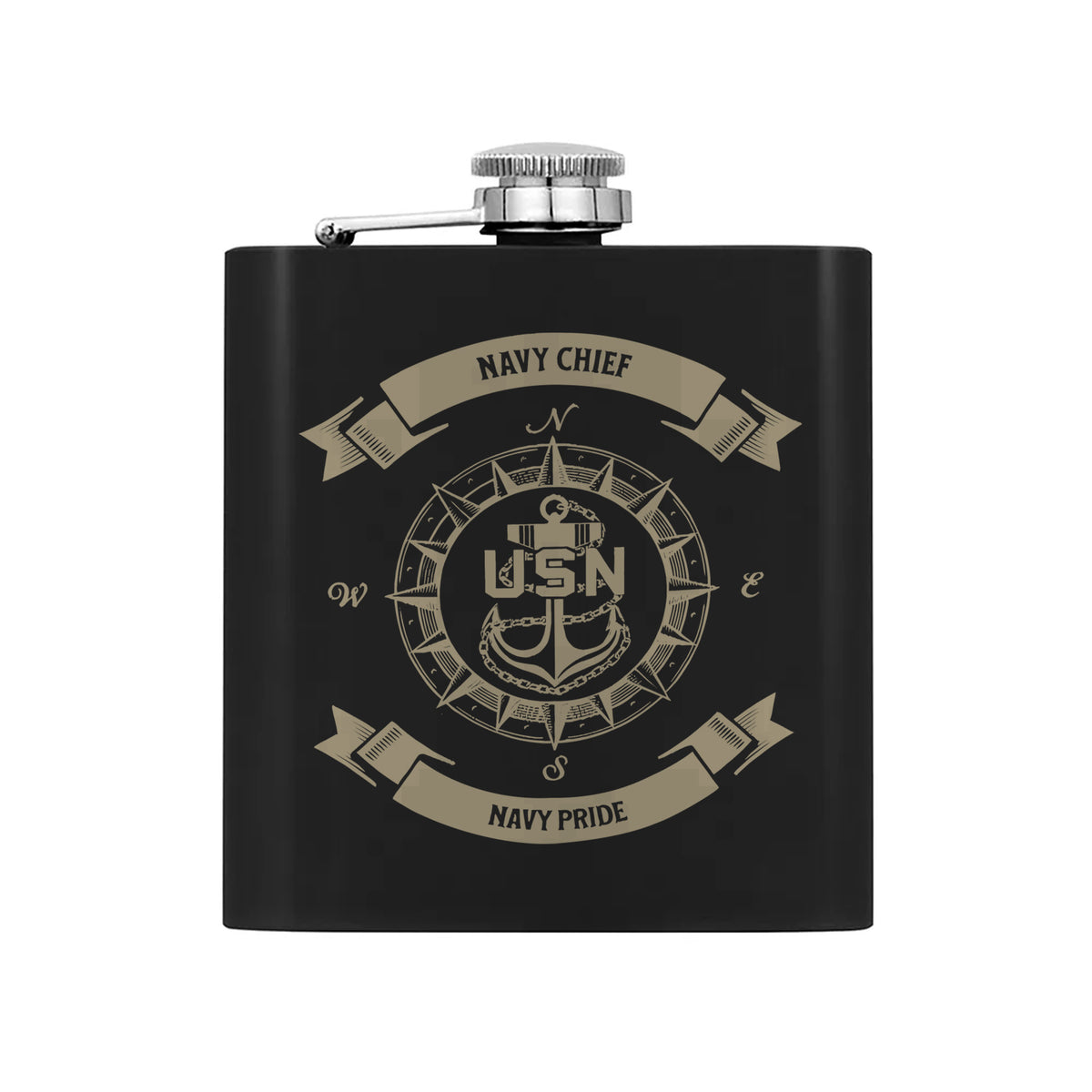 Navy Chief Pride Gift Set Hip Flask Set
