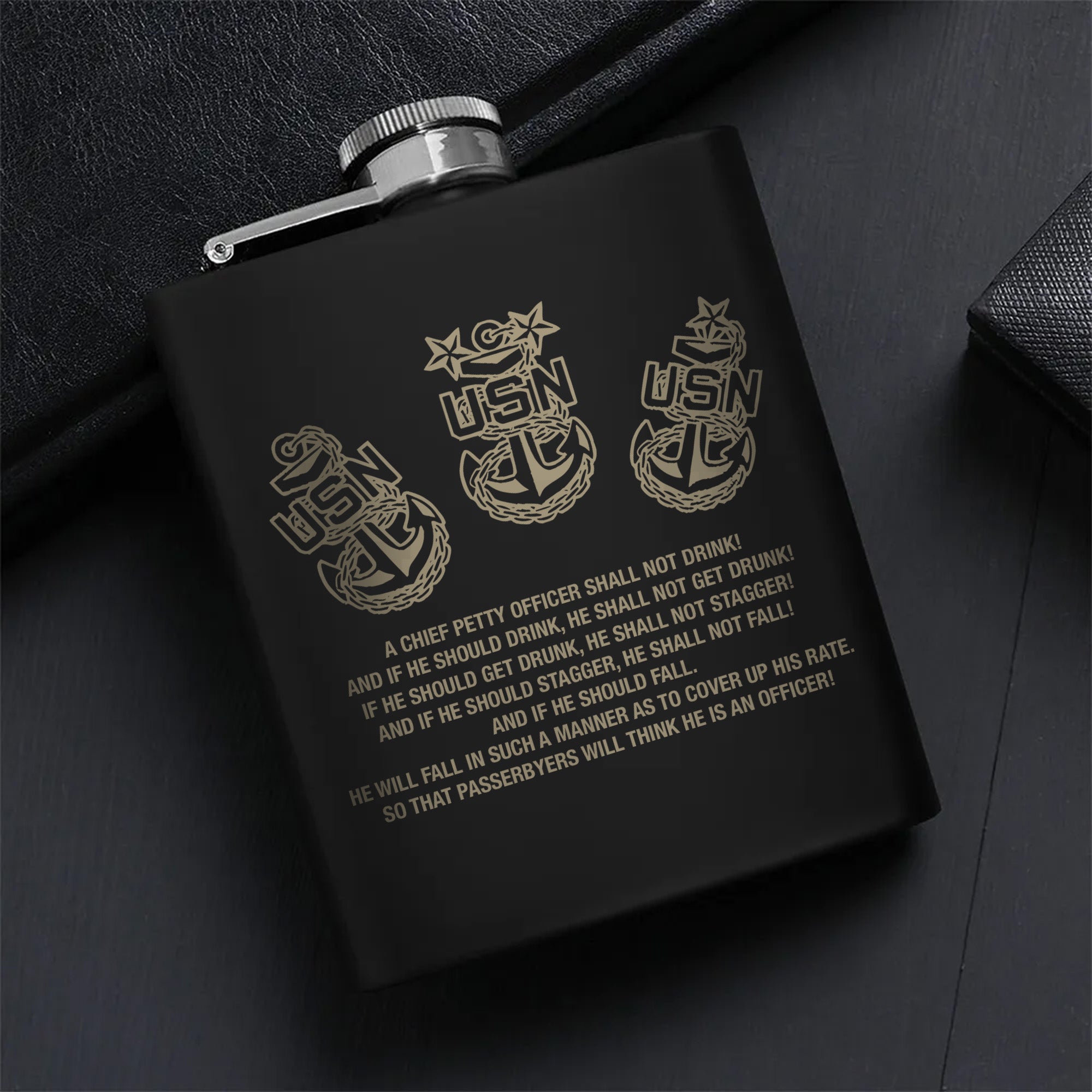 Nautical Humor for the Chief Petty Officer Hip Flask Set