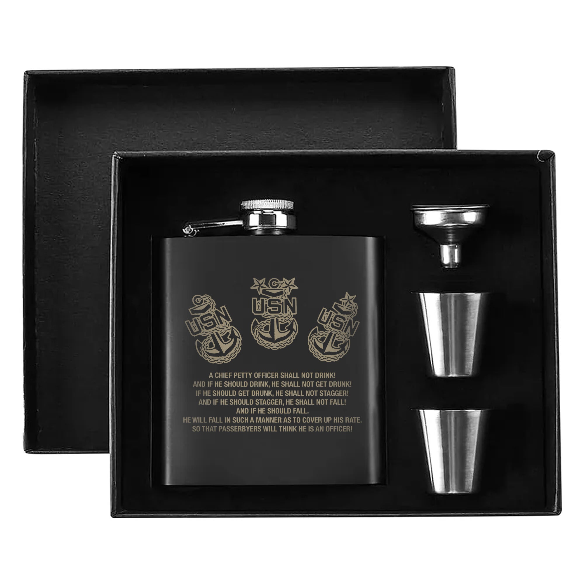 Nautical Humor for the Chief Petty Officer Hip Flask Set