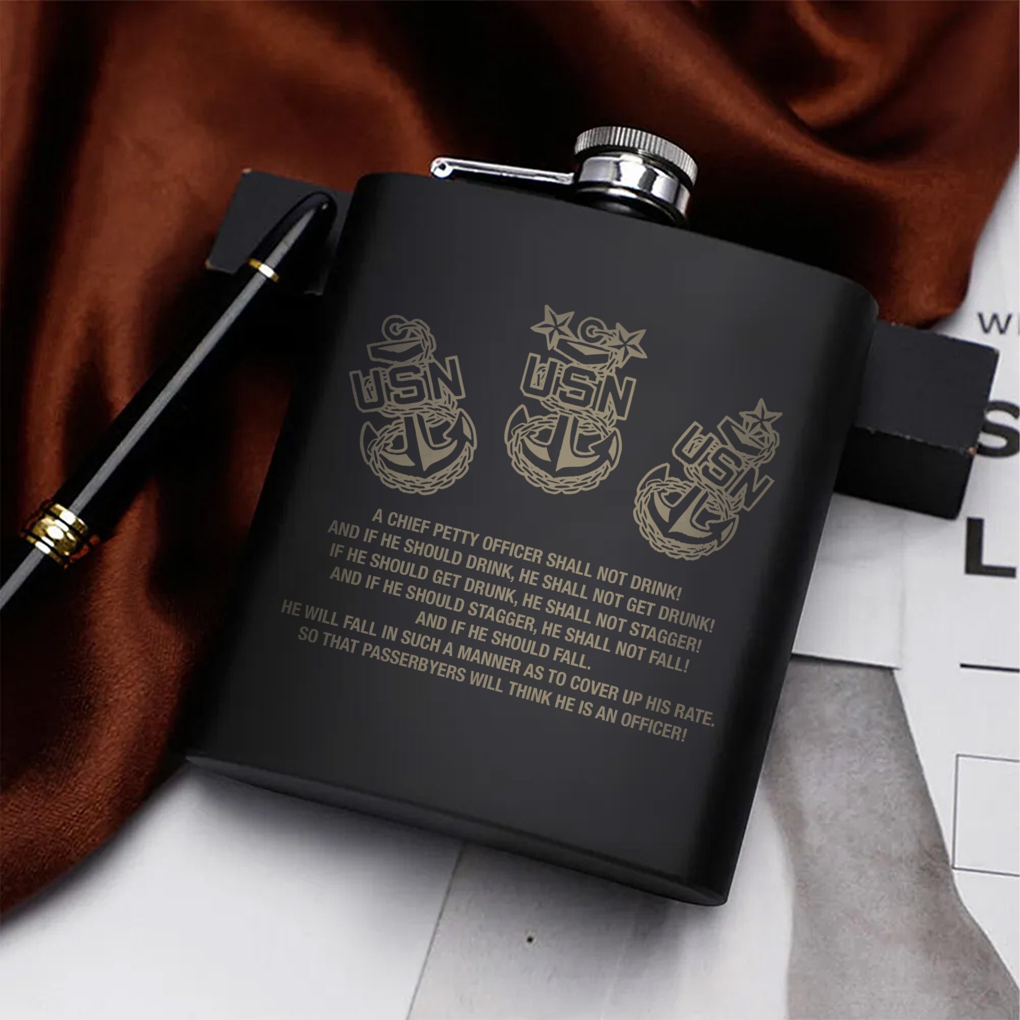 Nautical Humor for the Chief Petty Officer Hip Flask Set