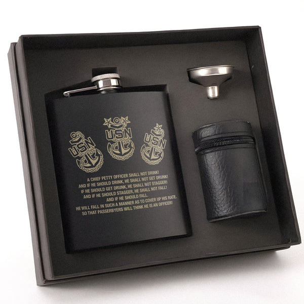 Nautical Humor for the Chief Petty Officer Hip Flask Set