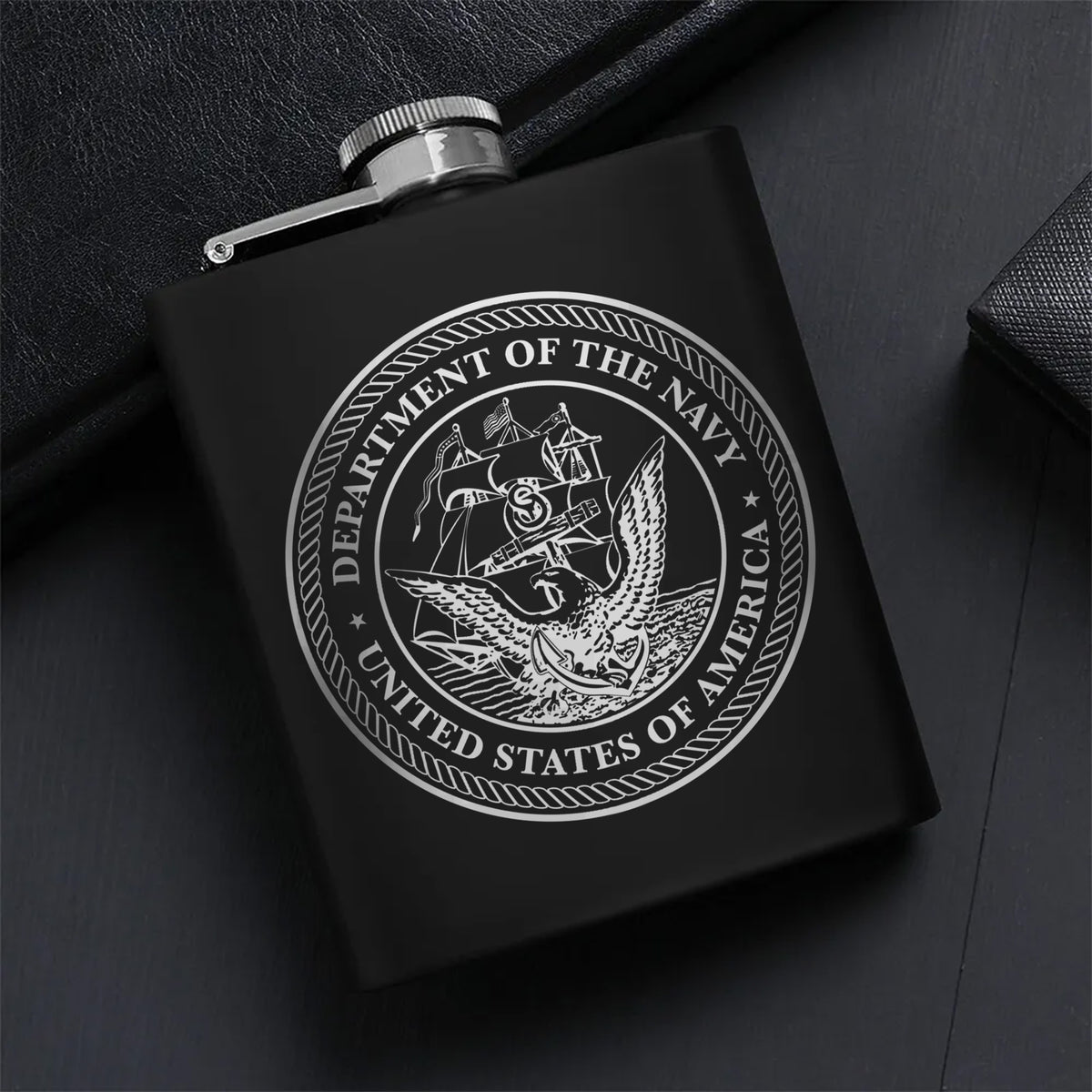 Nautical Gift Set for Navy Enthusiasts Hip Flask Set Main image