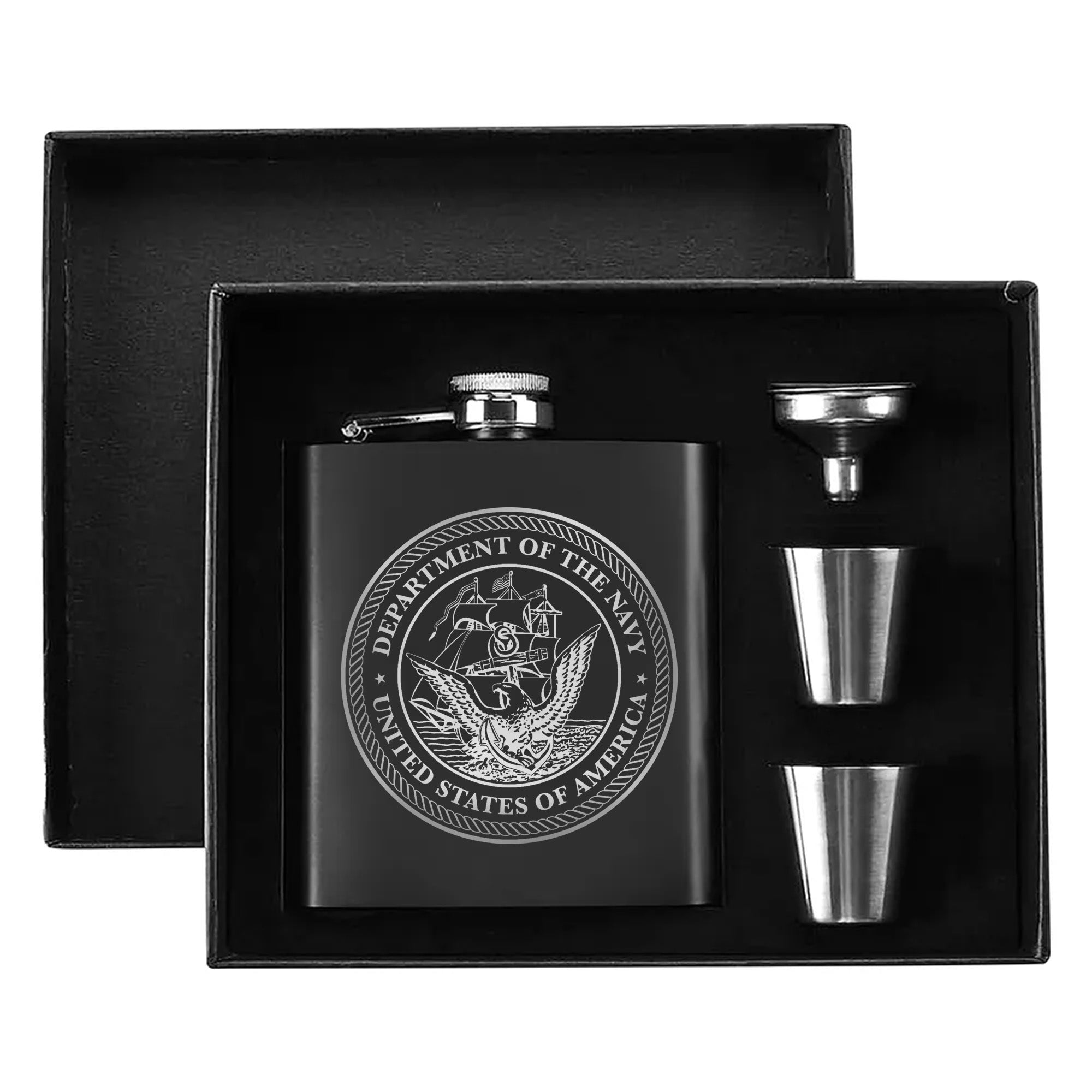 Nautical Gift Set for Navy Enthusiasts Hip Flask Set Secondary image