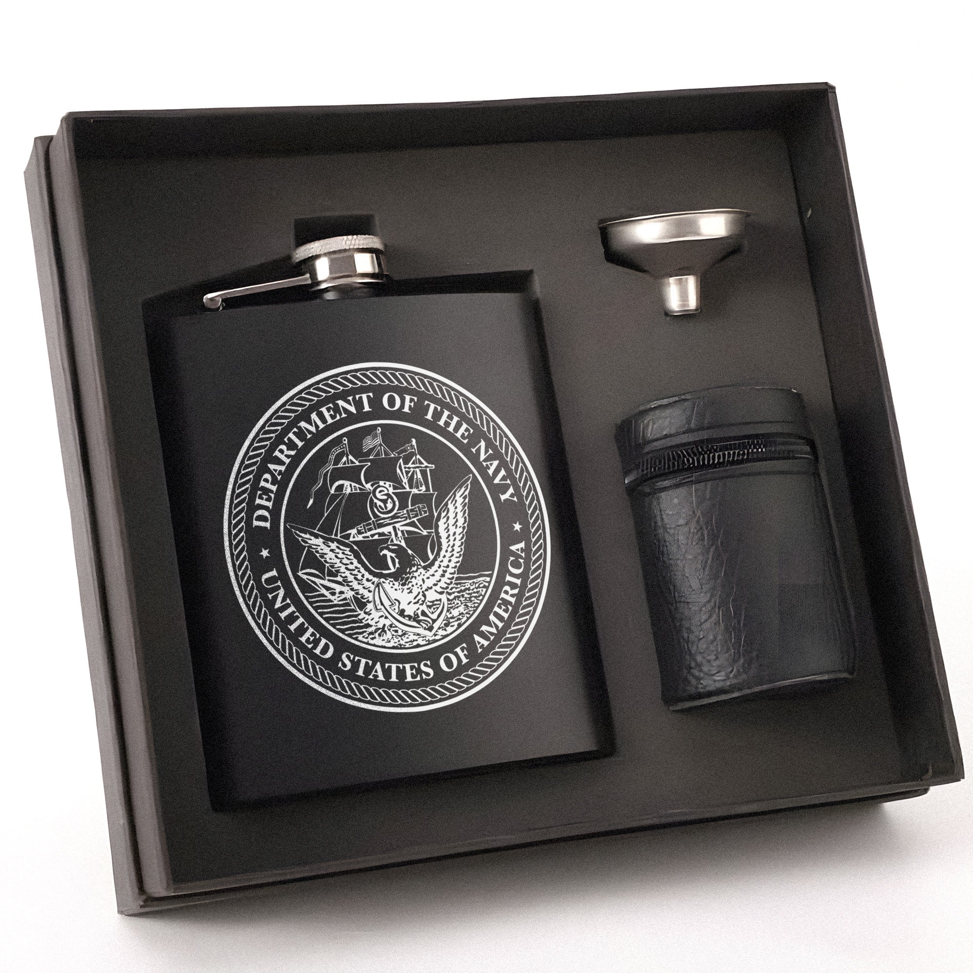 Nautical Gift Set for Navy Enthusiasts Hip Flask Set