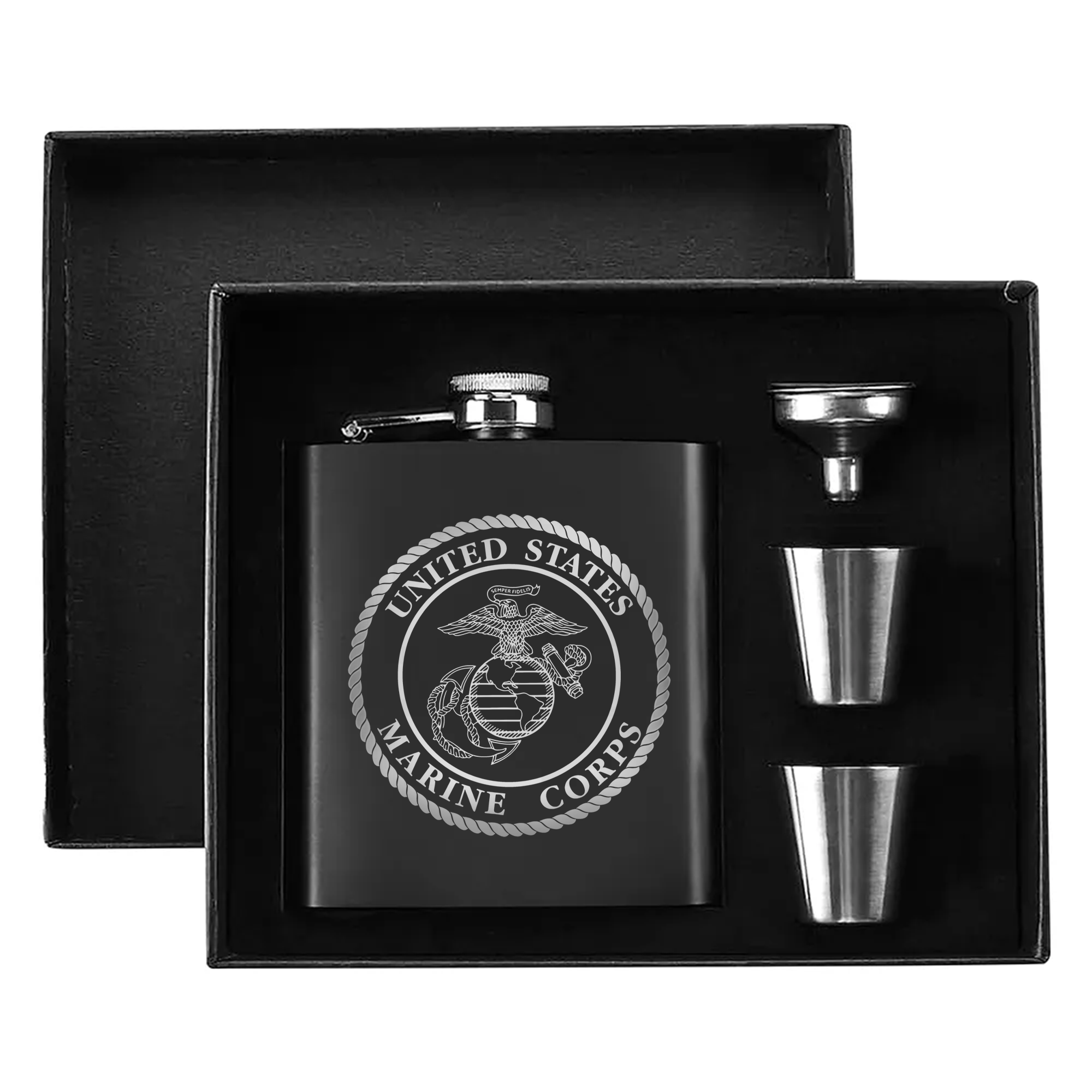 Proud Marine Corps Gift Set Hip Flask Set Secondary image