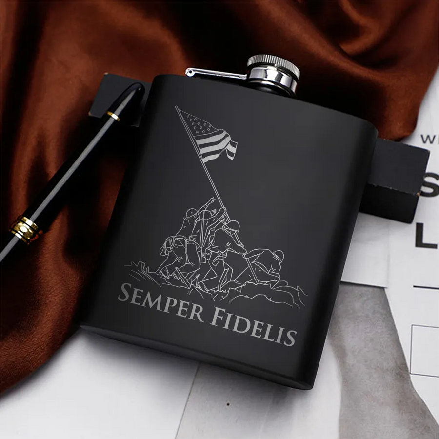 Proud Marine Corps Gift Set Hip Flask Set