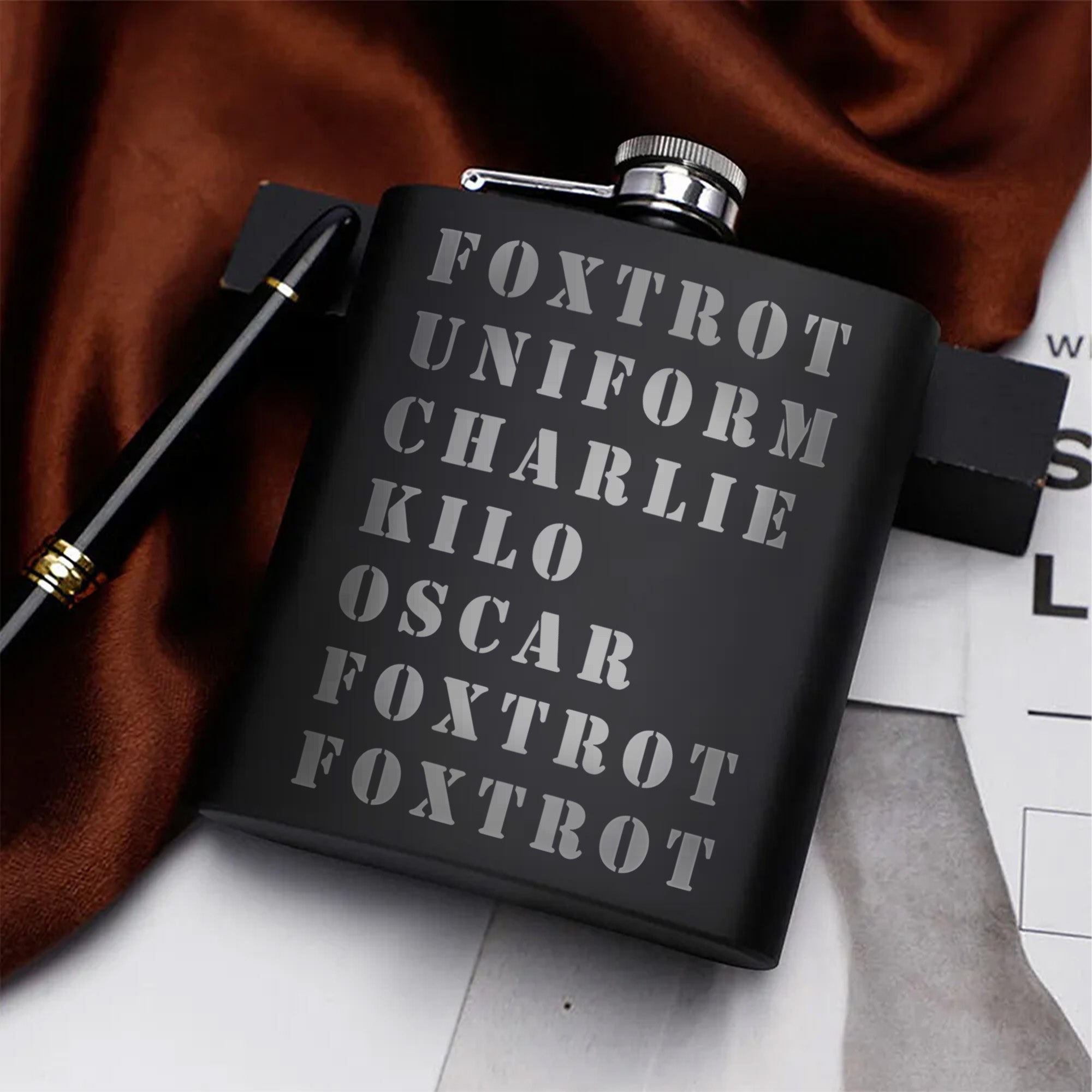 Bold Adventure Gift Set for Him Hip Flask Set