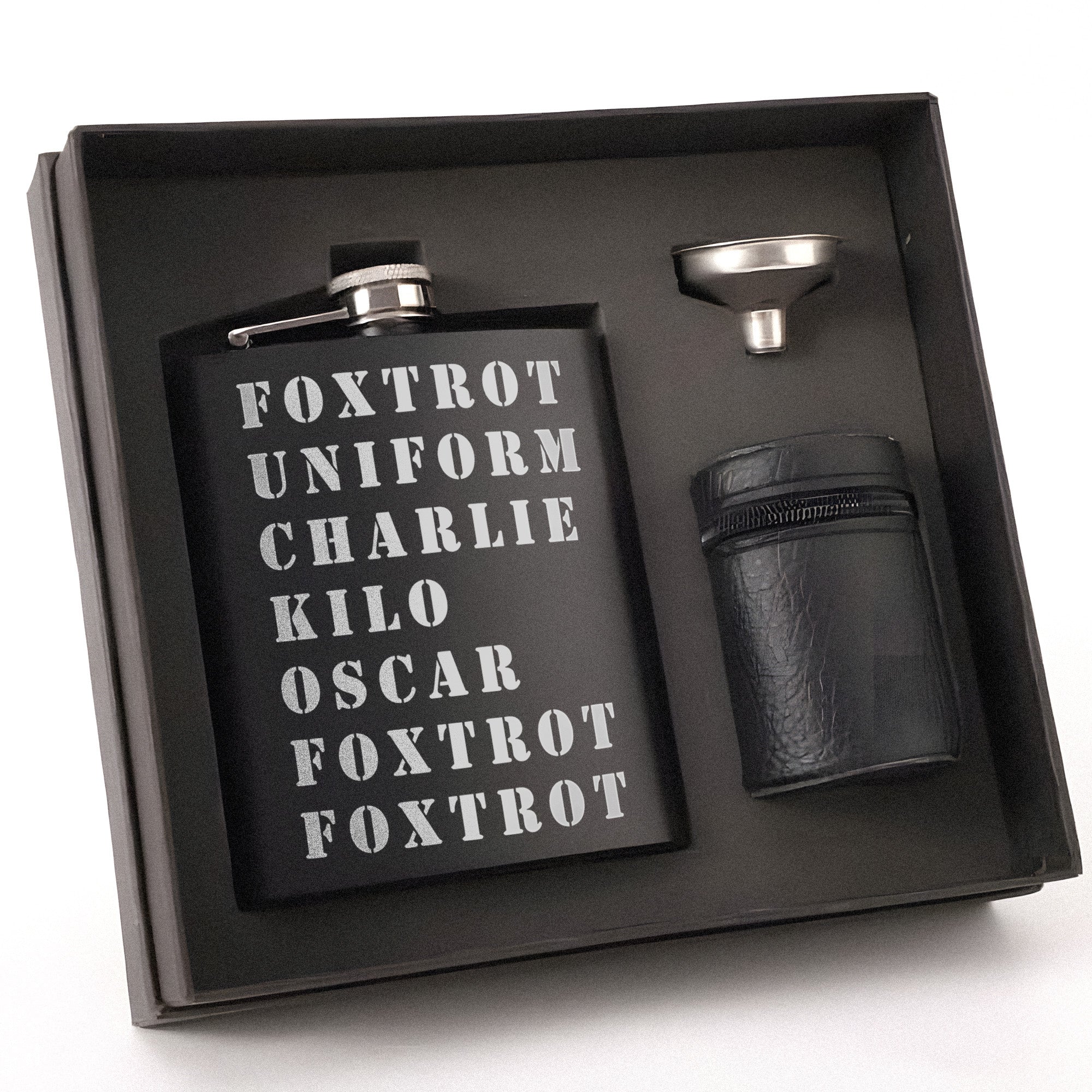 Bold Adventure Gift Set for Him Hip Flask Set