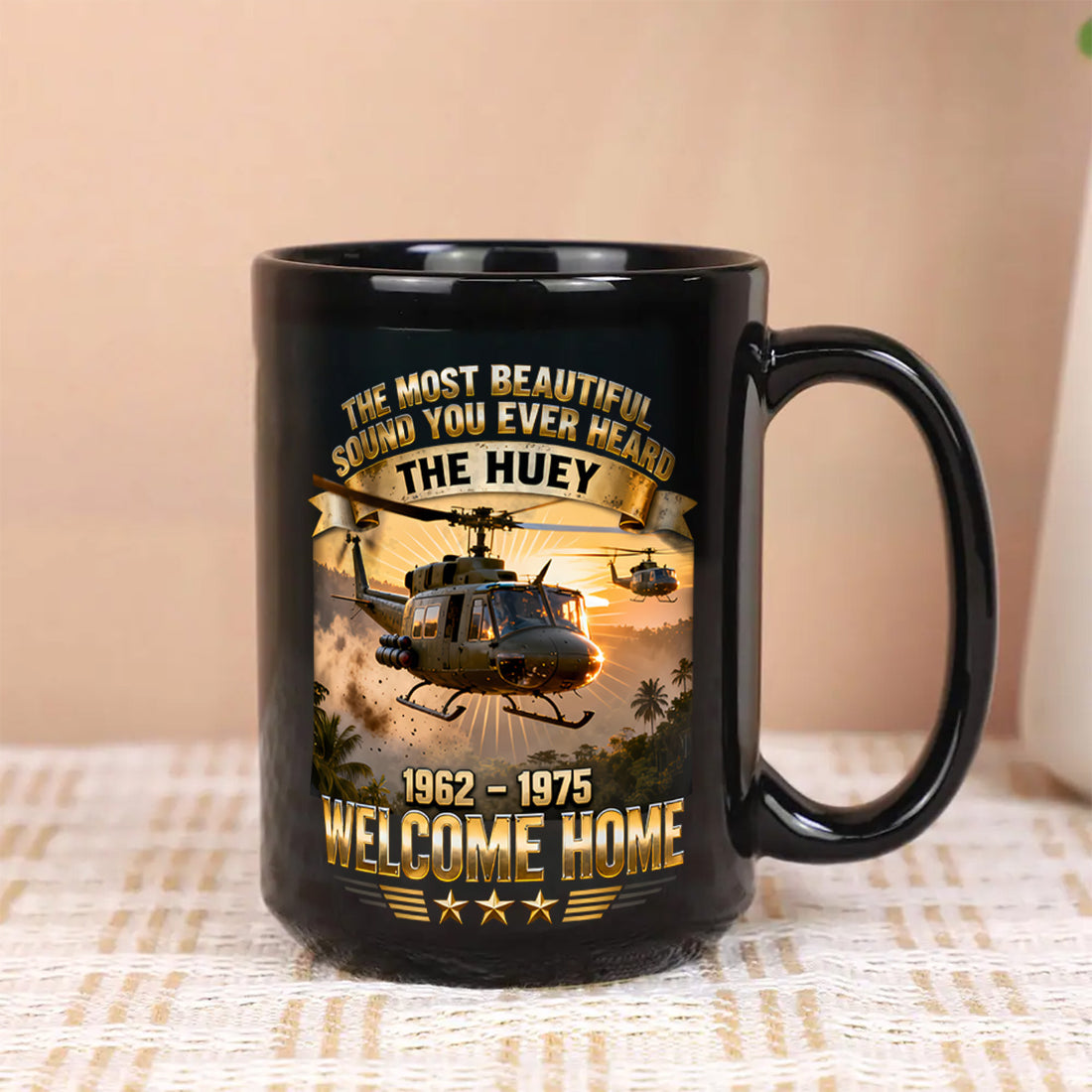 Welcome Home Huey Tribute WhiteBlack Mug