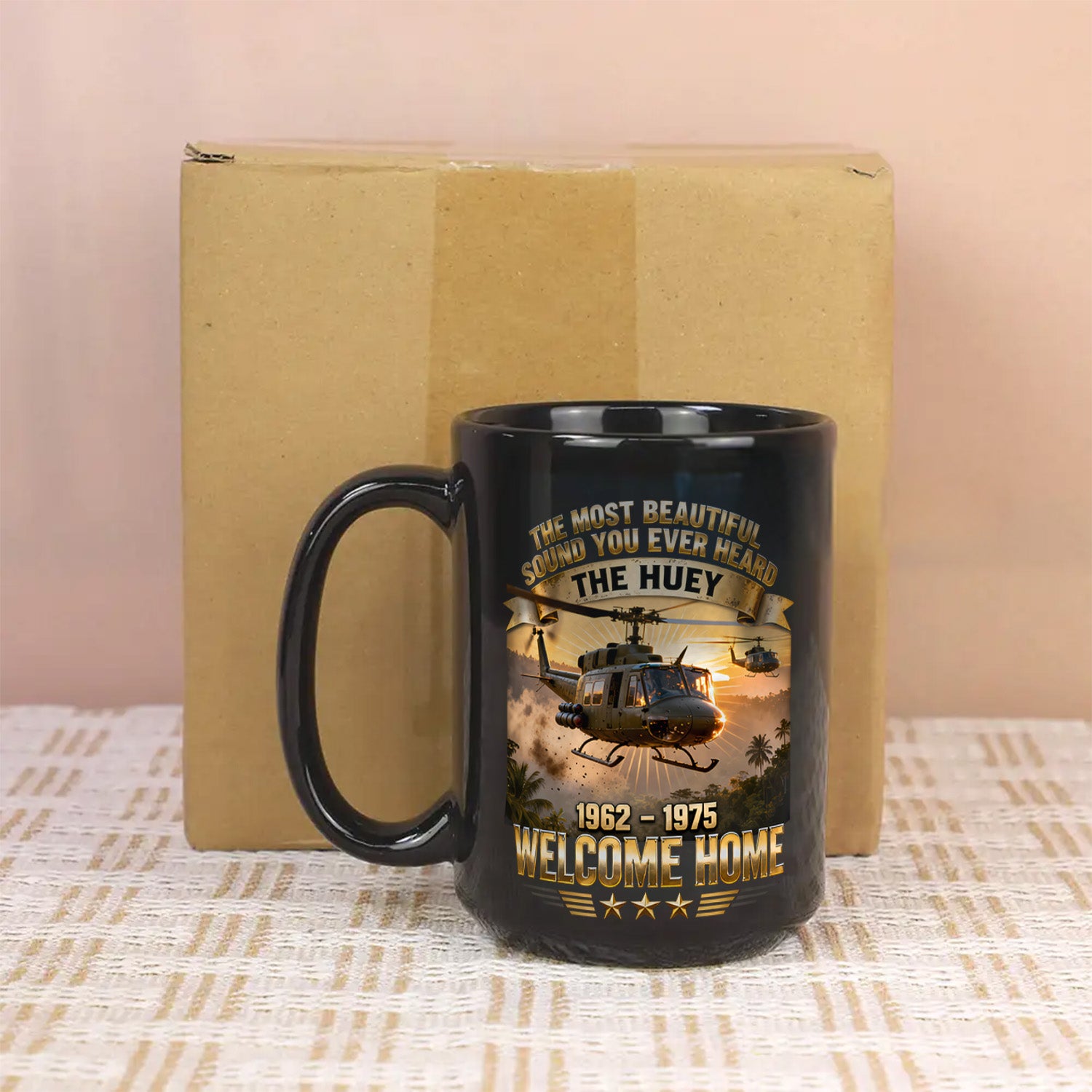 Welcome Home Huey Tribute WhiteBlack Mug