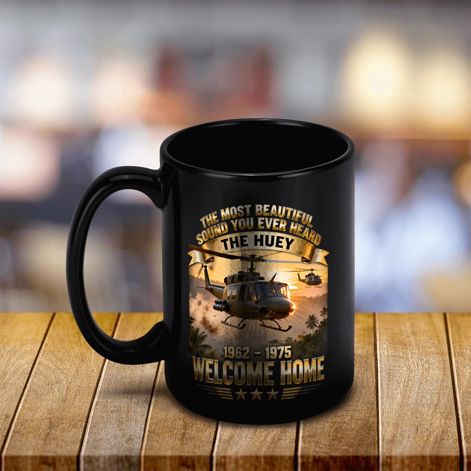 Welcome Home Huey Tribute WhiteBlack Mug