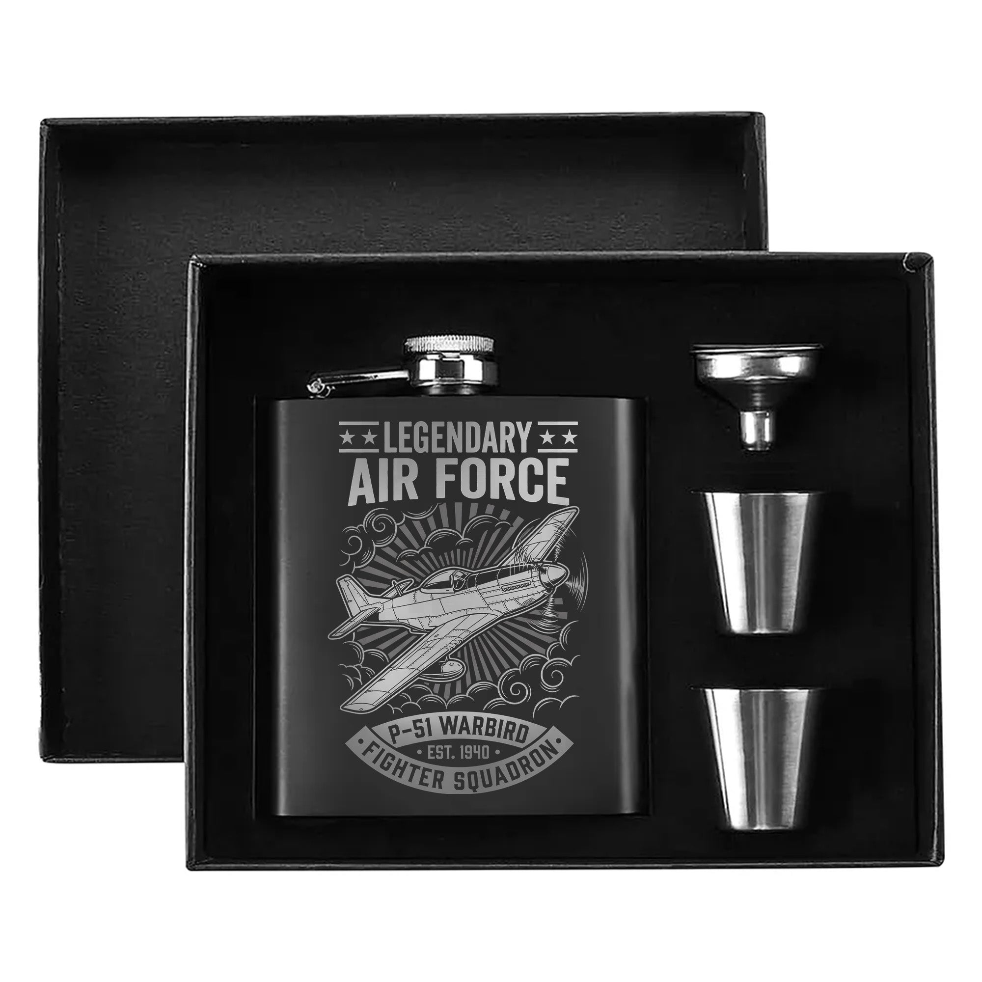 Legendary Air Force Tribute Gift Gift Hip Flask Set