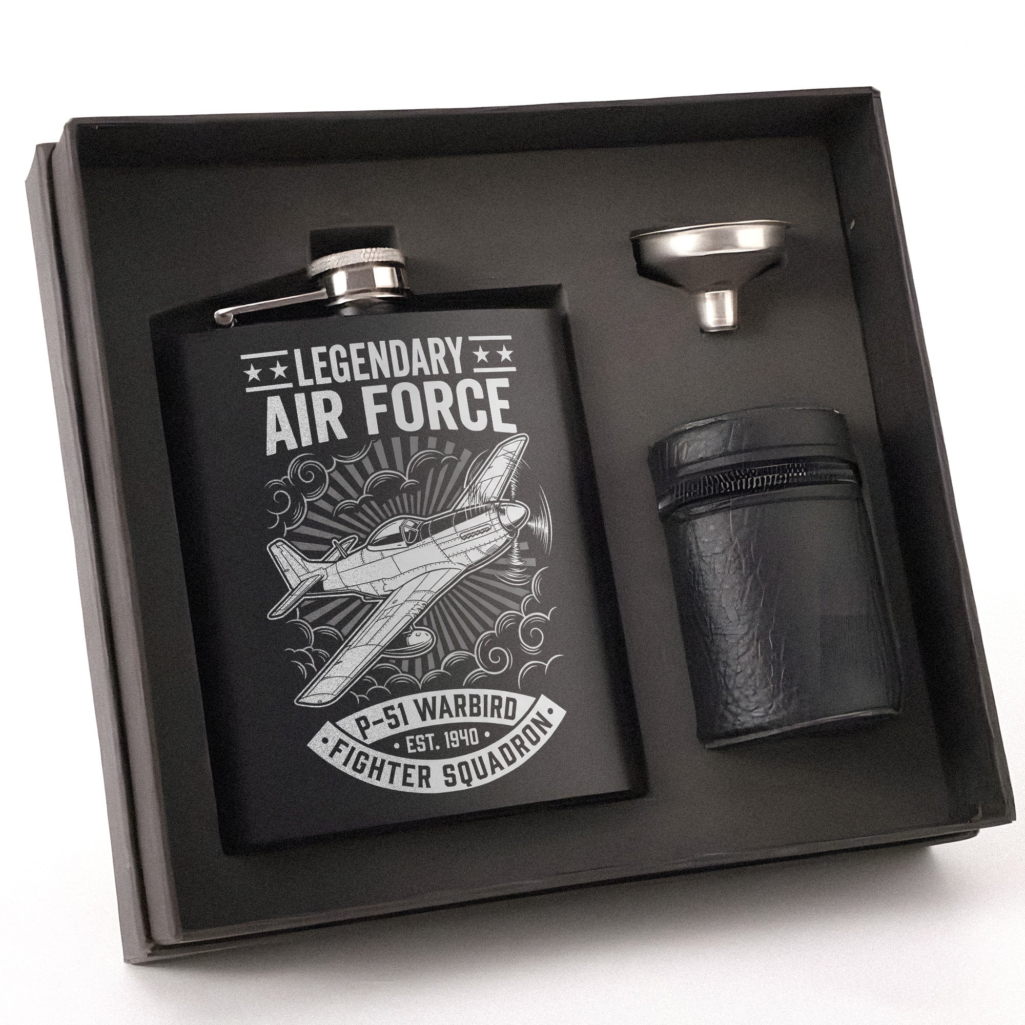 Legendary Air Force Tribute Gift Gift Hip Flask Set