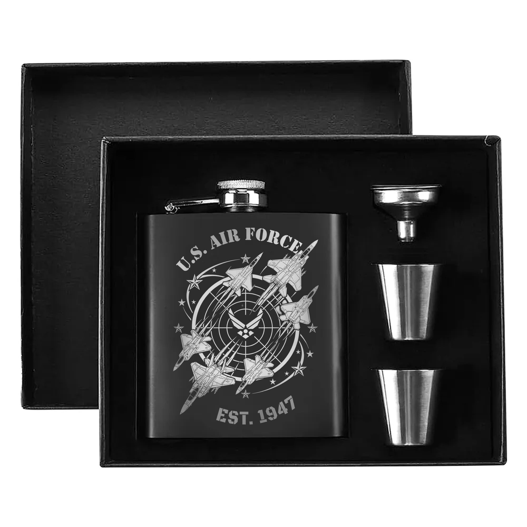 U.S. Air Force Heritage and Pride Gift Hip Flask Set Secondary image