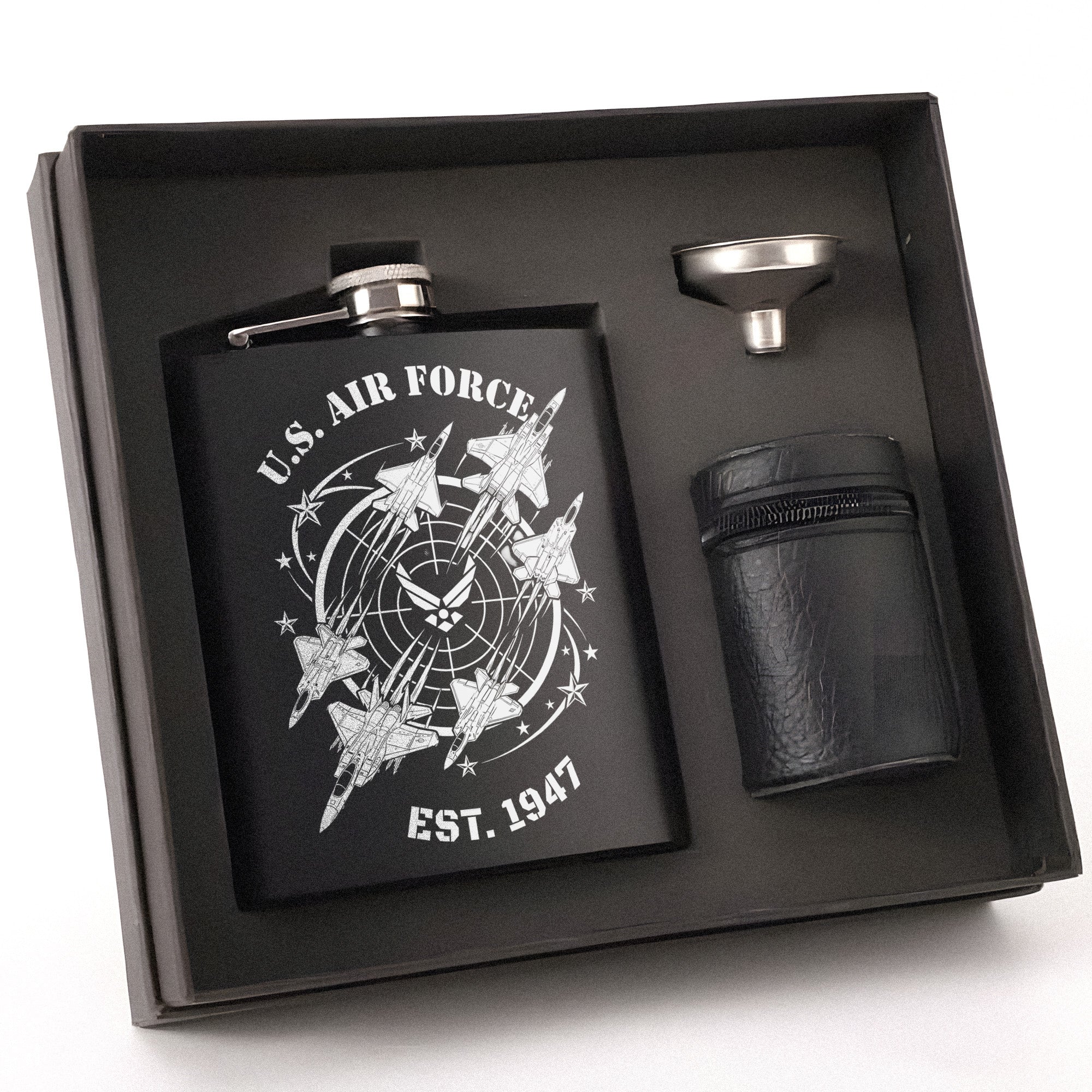 U.S. Air Force Heritage and Pride Gift Hip Flask Set
