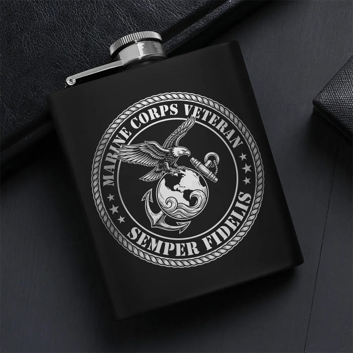 Marine Corps Veteran Gift Set Hip Flask Set Main image