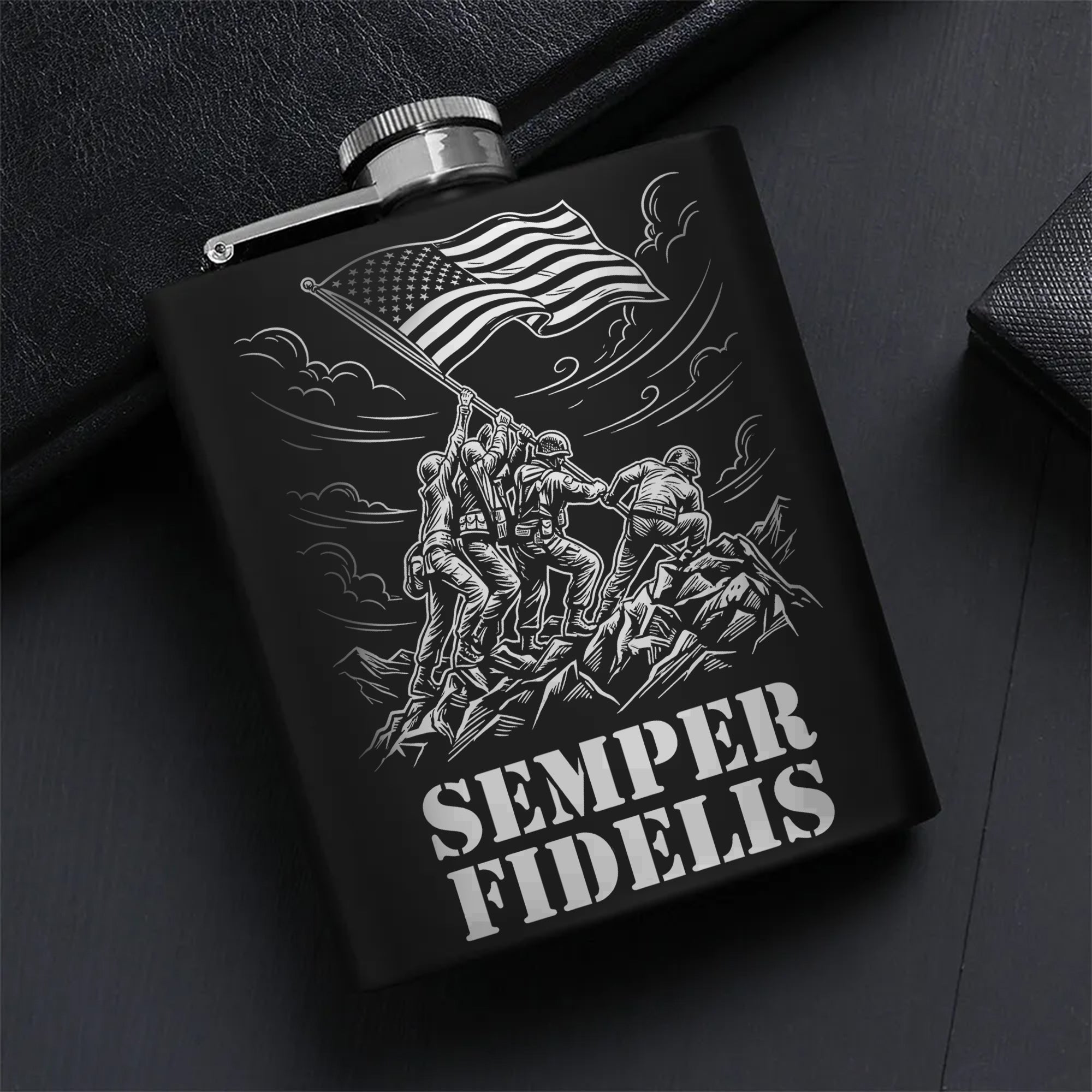 Honor and Valor for Veterans Hip Flask Set
