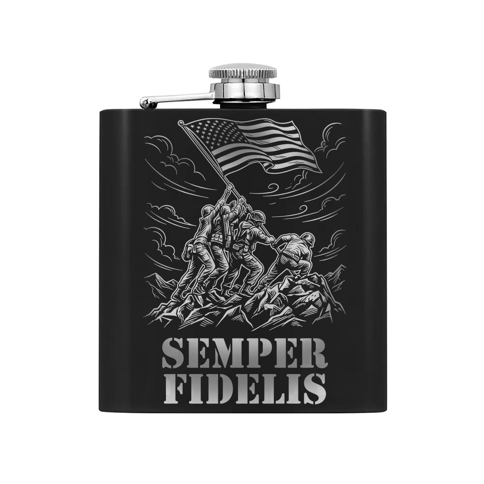 Honor and Valor for Veterans Hip Flask Set