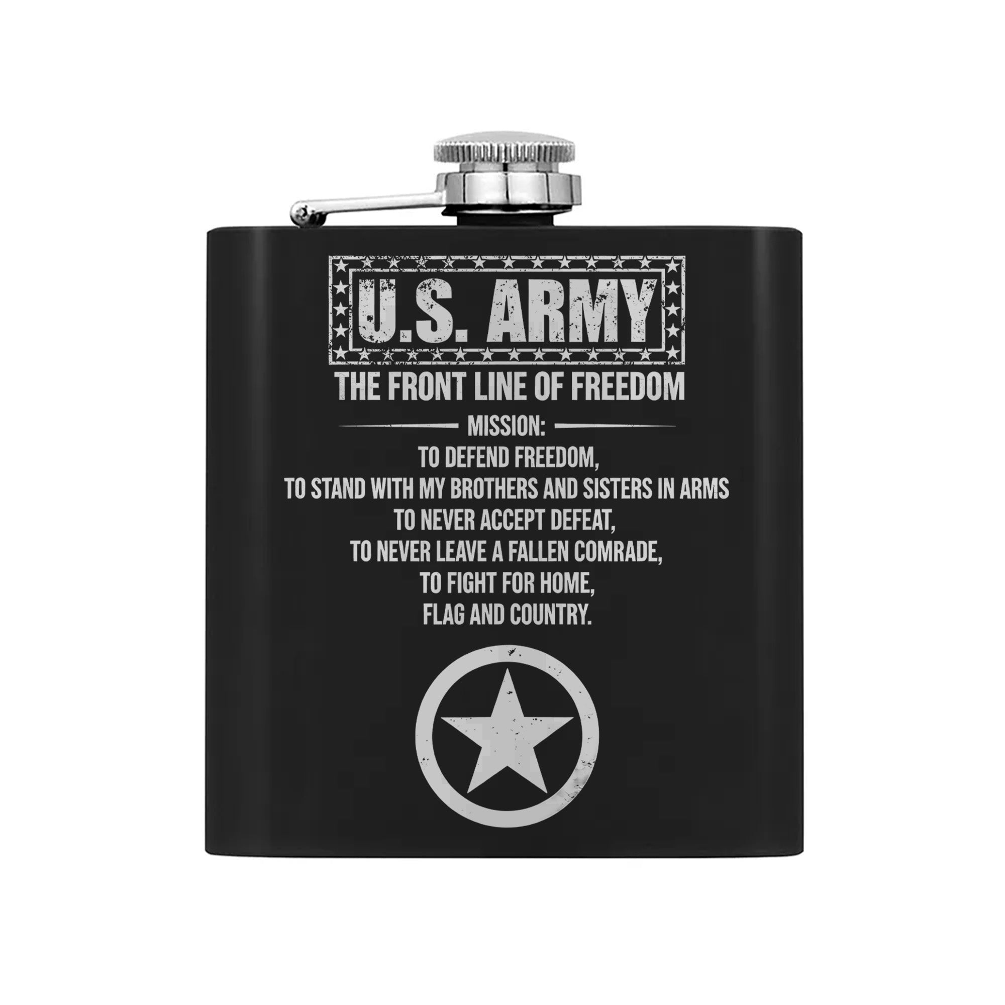 Frontline Freedom for Proud Soldiers Hip Flask Set