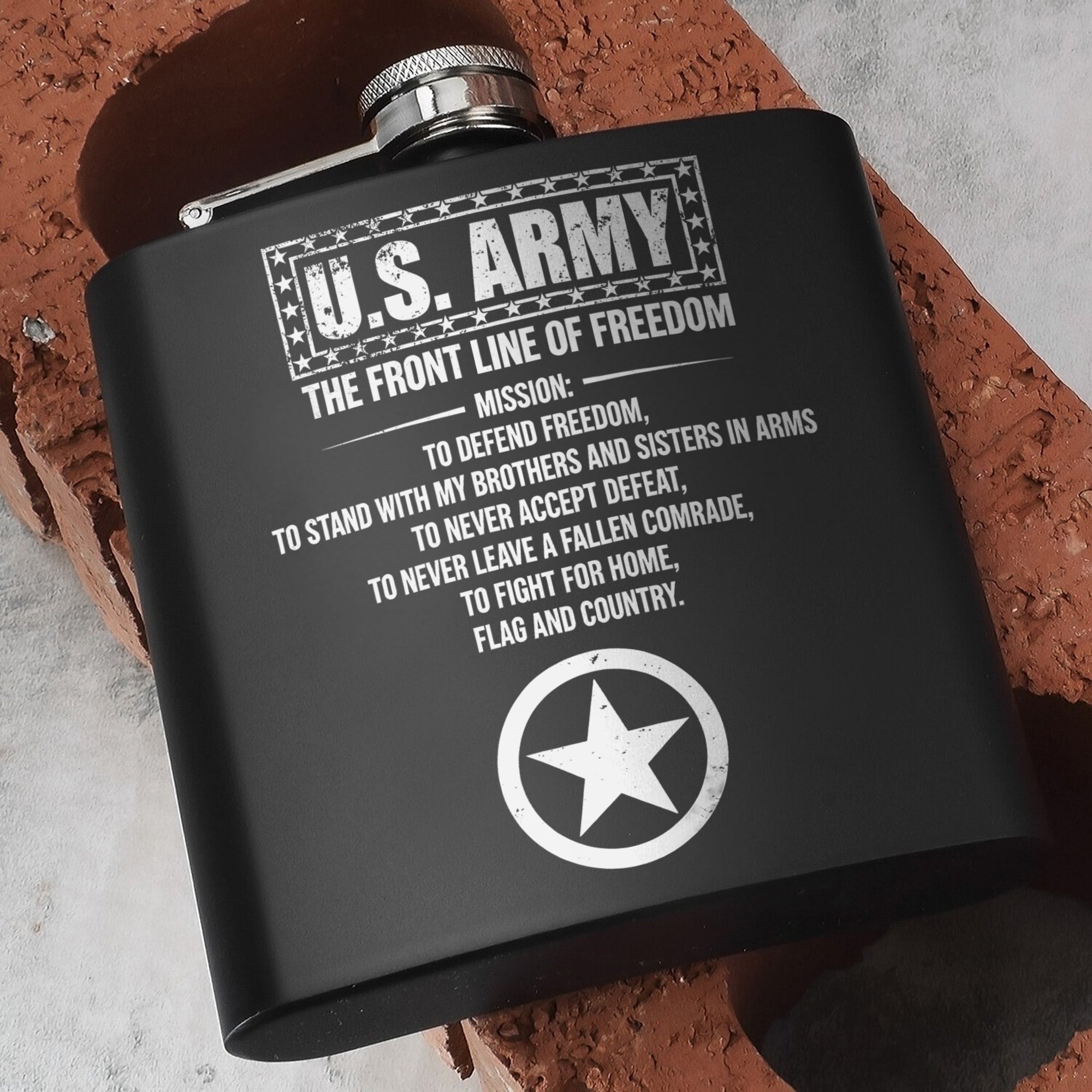 Frontline Freedom for Proud Soldiers Hip Flask Set