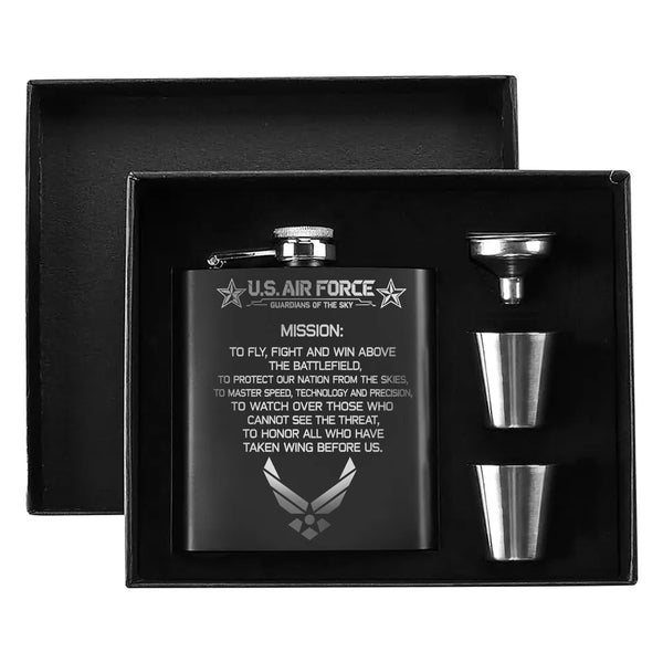 Proud Tribute to Air Force Service Hip Flask Set