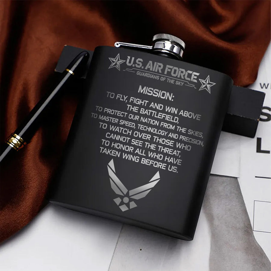 Proud Tribute to Air Force Service Hip Flask Set