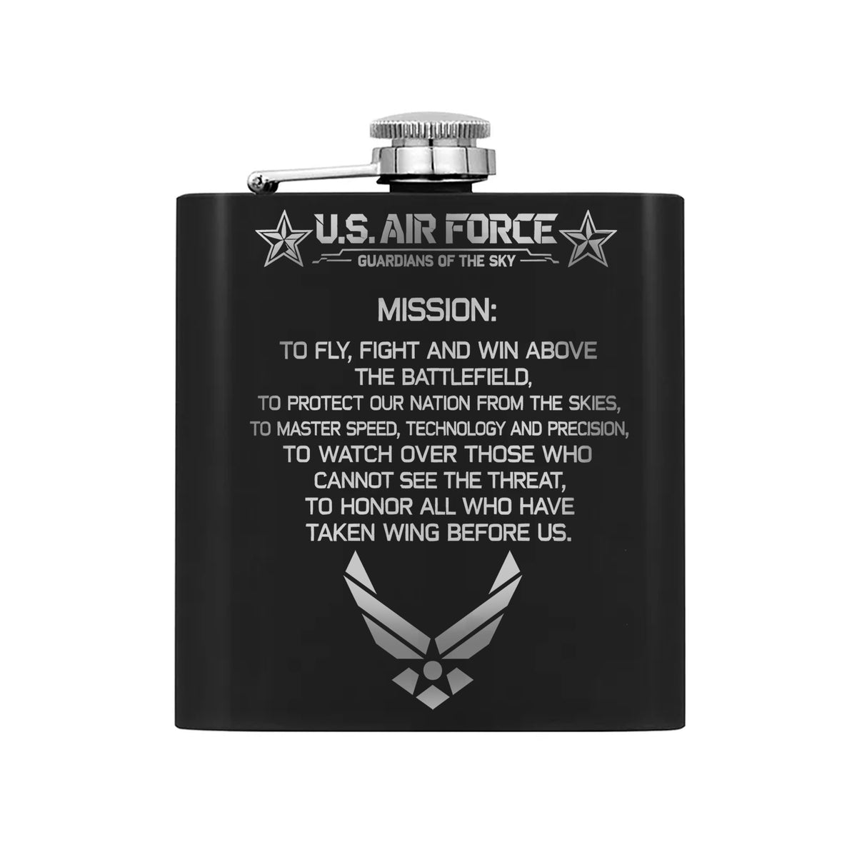 Proud Tribute to Air Force Service Hip Flask Set