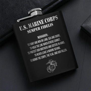 Semper Fidelis Marine Corps Tribute Hip Flask Set