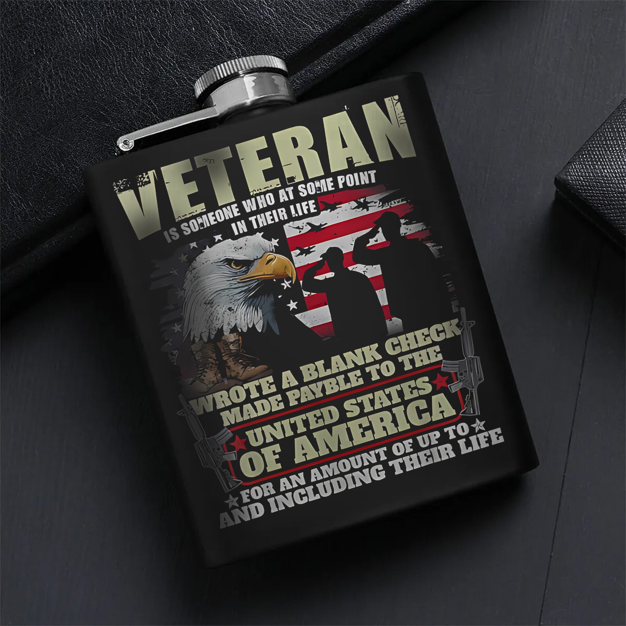 Honoring Our Brave Veterans Hip Flask Set