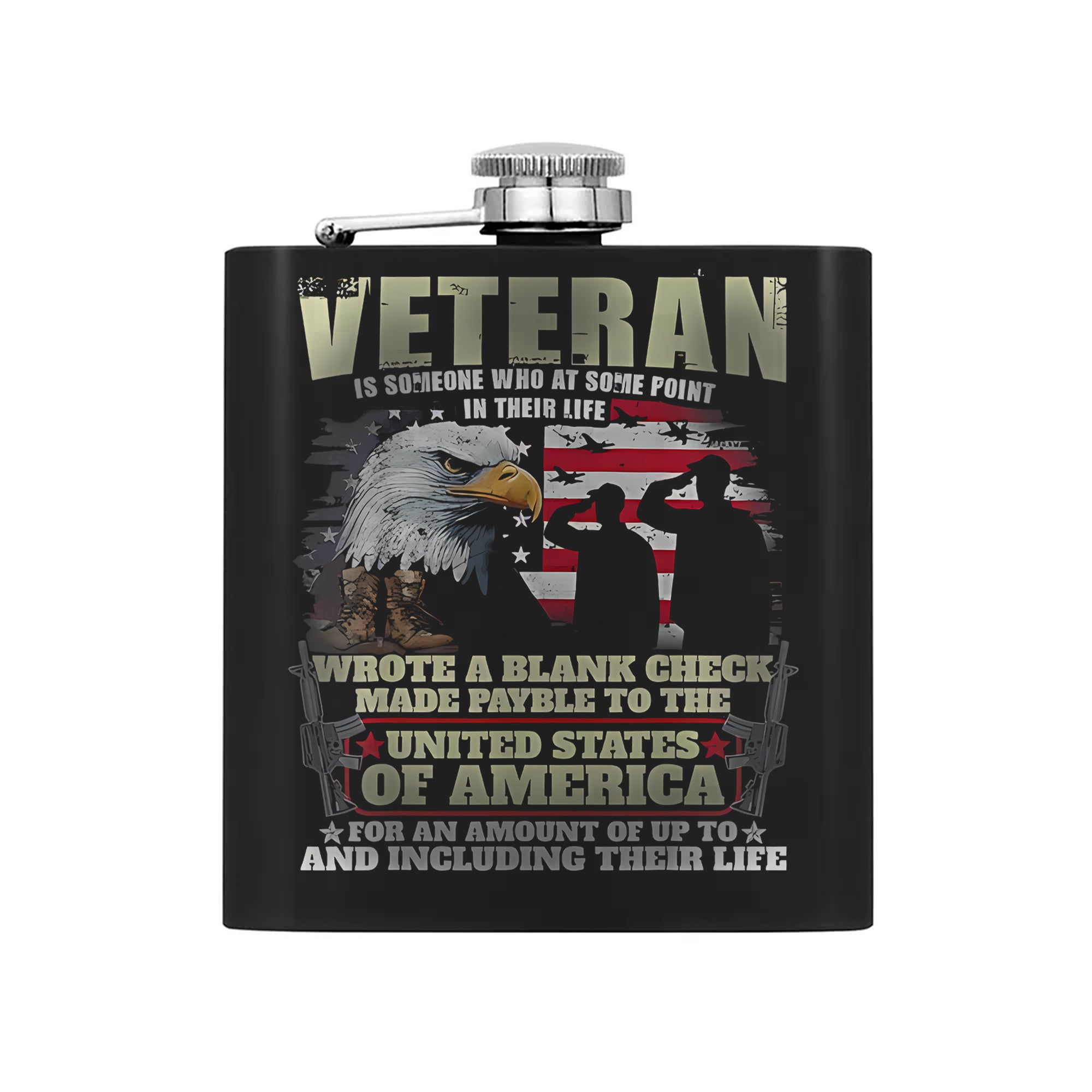 Honoring Our Brave Veterans Hip Flask Set