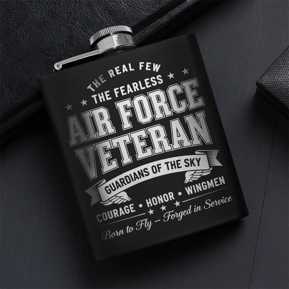 Fearless Air Force Veteran Tribute Hip Flask Set Main image