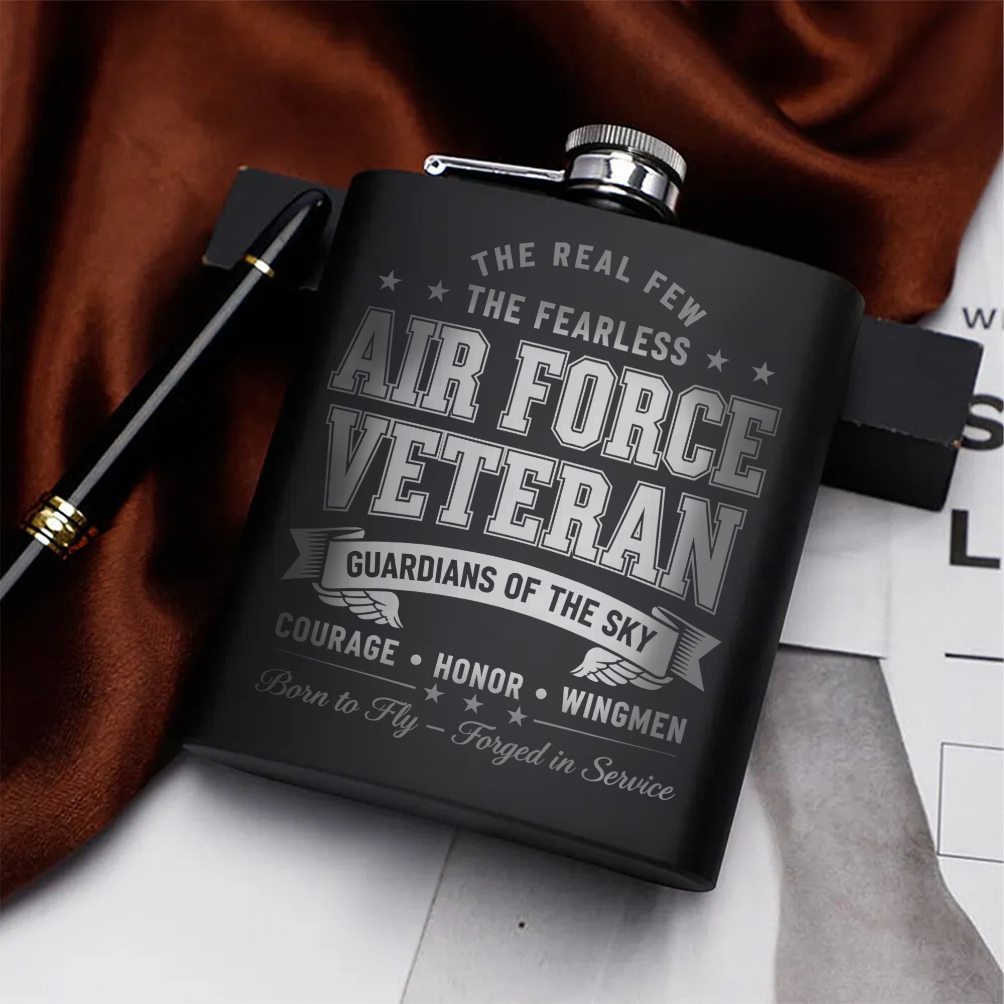 Fearless Air Force Veteran Tribute Hip Flask Set