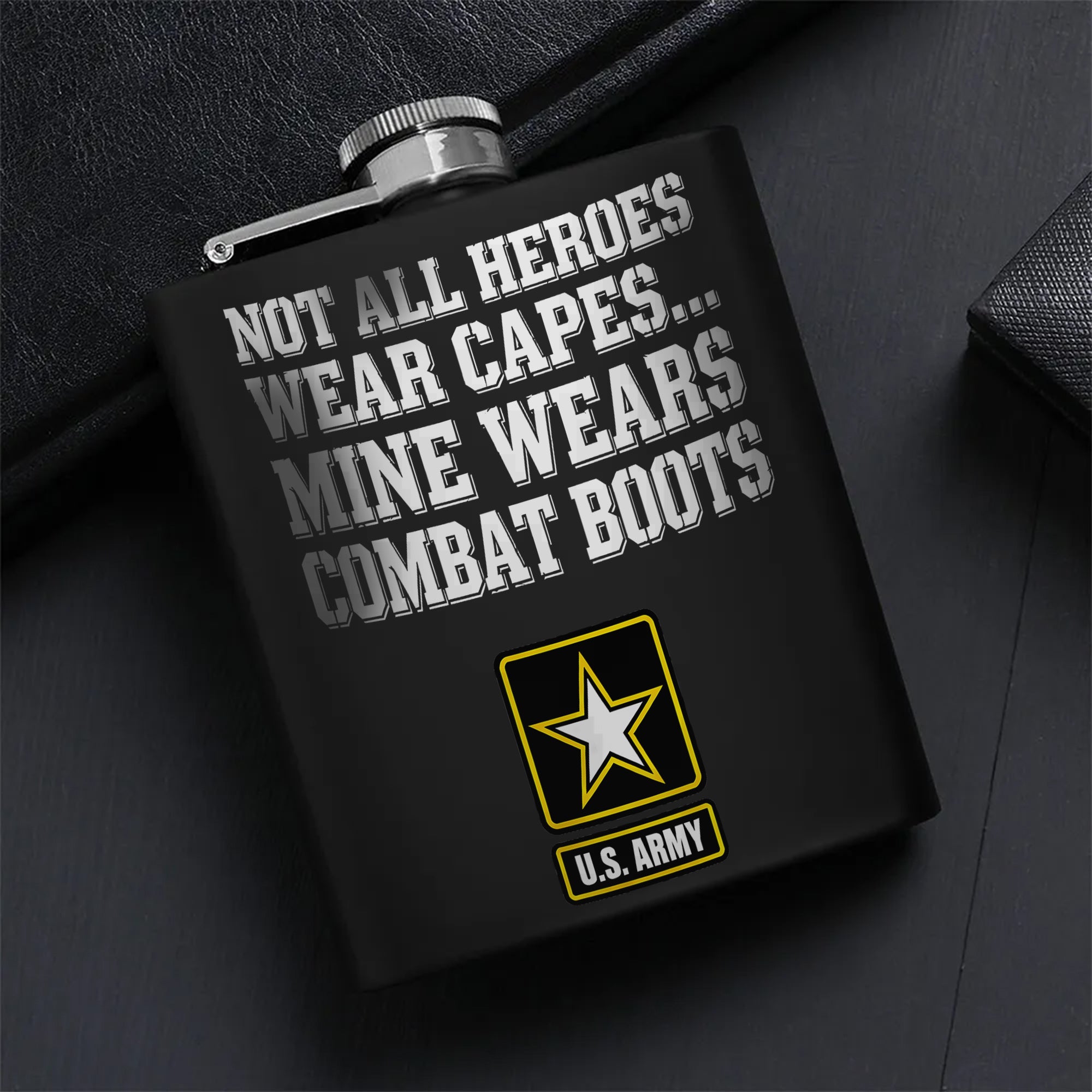 Heroic Tribute to Our Brave Soldiers Hip Flask Set