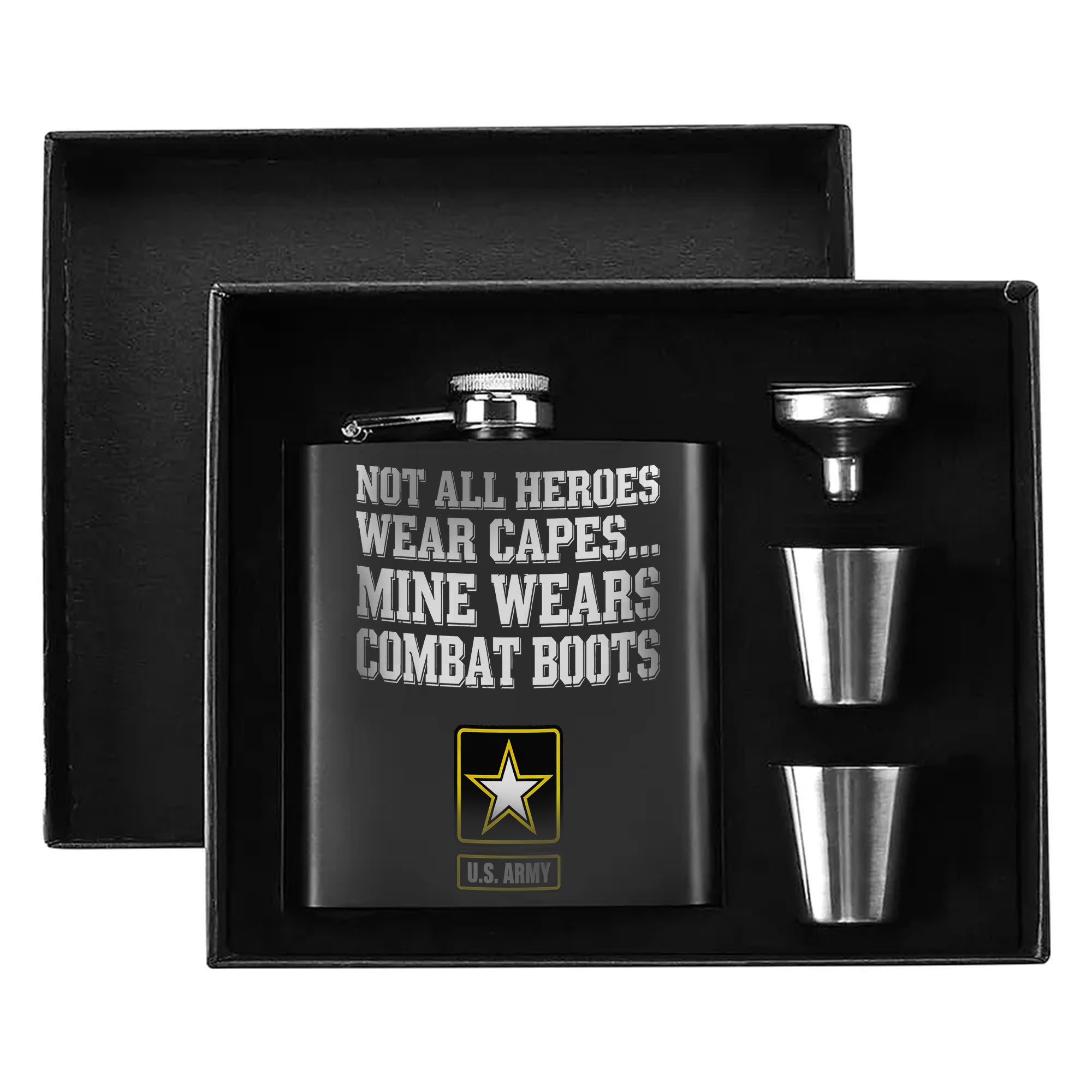 Heroic Tribute to Our Brave Soldiers Hip Flask Set Secondary image