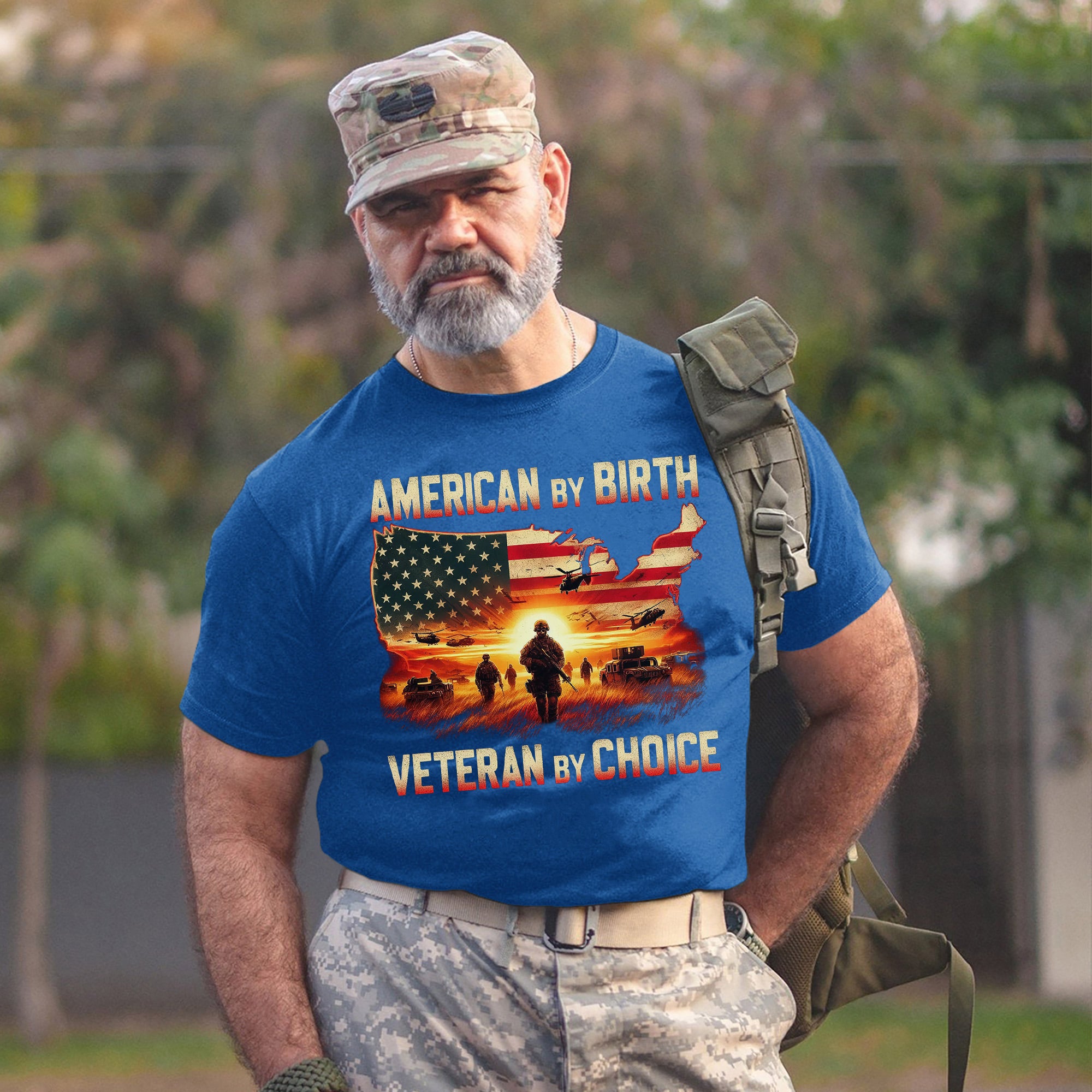 American by Birth Veteran by Choice US Military Patriotic Pride Honoring Service T-Shirt