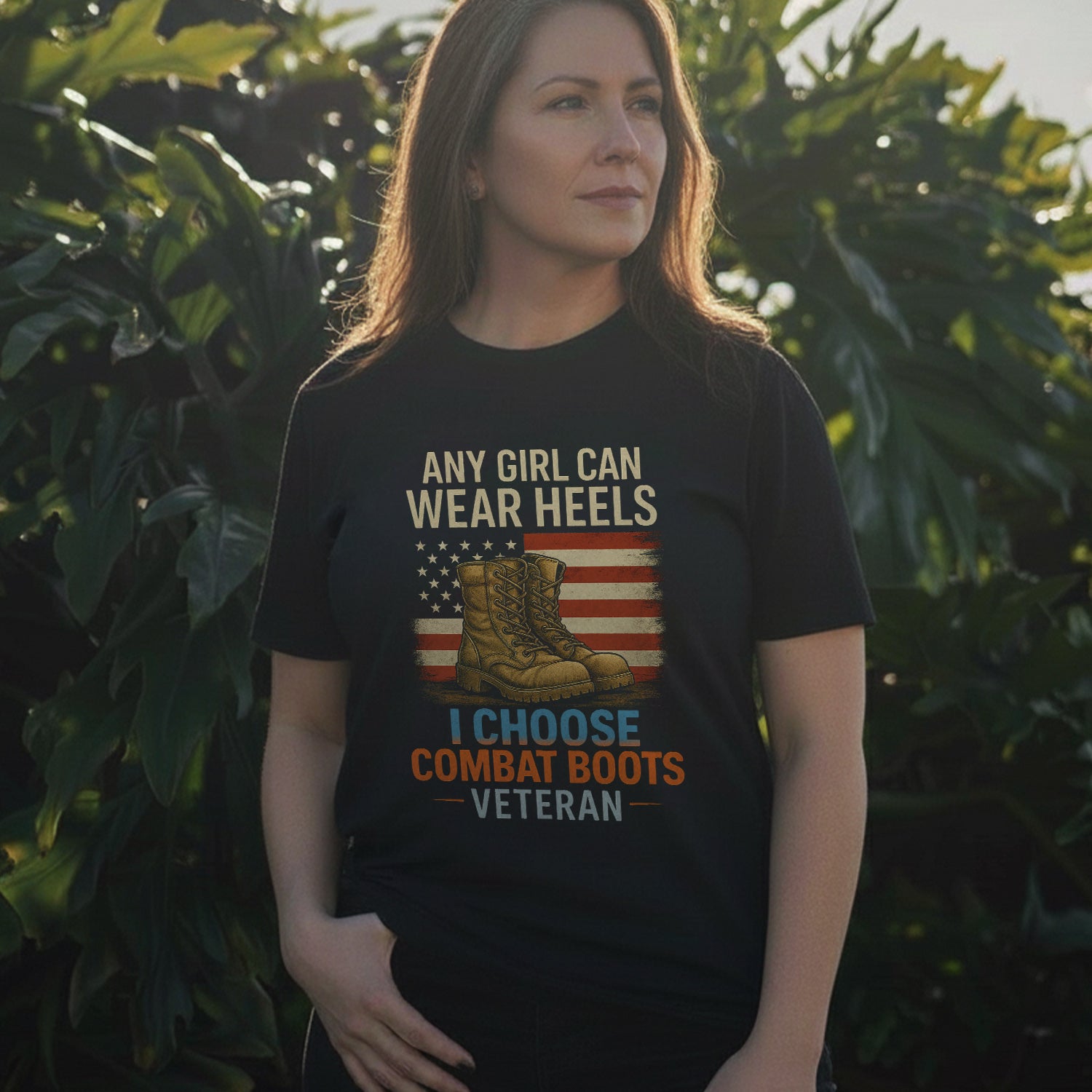Any Girl Can Wear Heels I Choose Combat T-Shirt