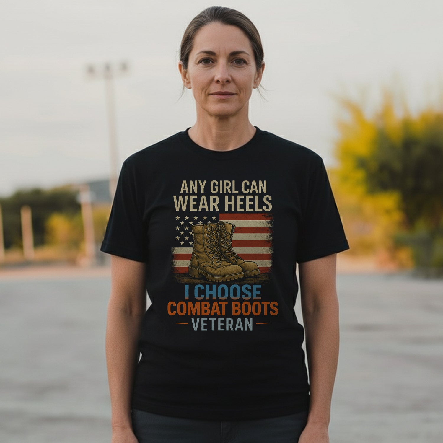 Any Girl Can Wear Heels I Choose Combat T-Shirt