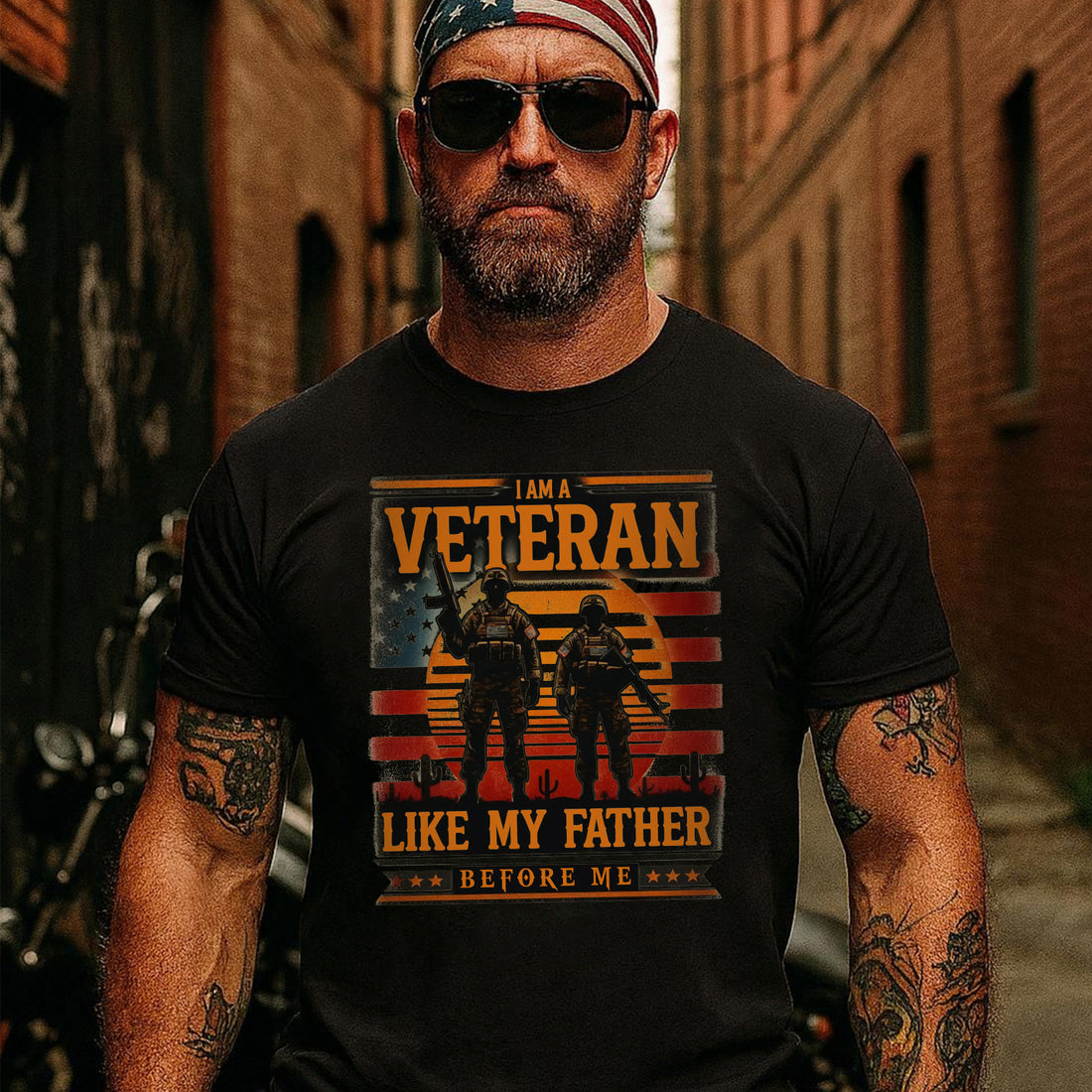 I Am a Veteran Like My Father Proud US Military Honoring Family Service T-Shirt