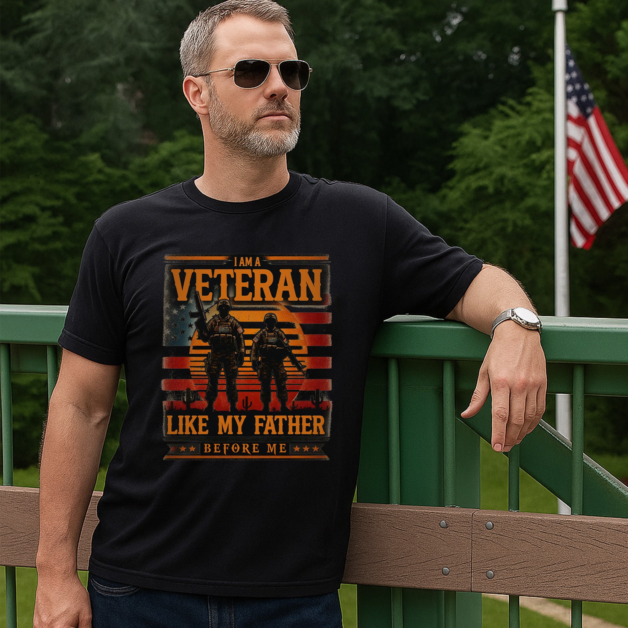 I Am a Veteran Like My Father Proud US Military Honoring Family Service T-Shirt