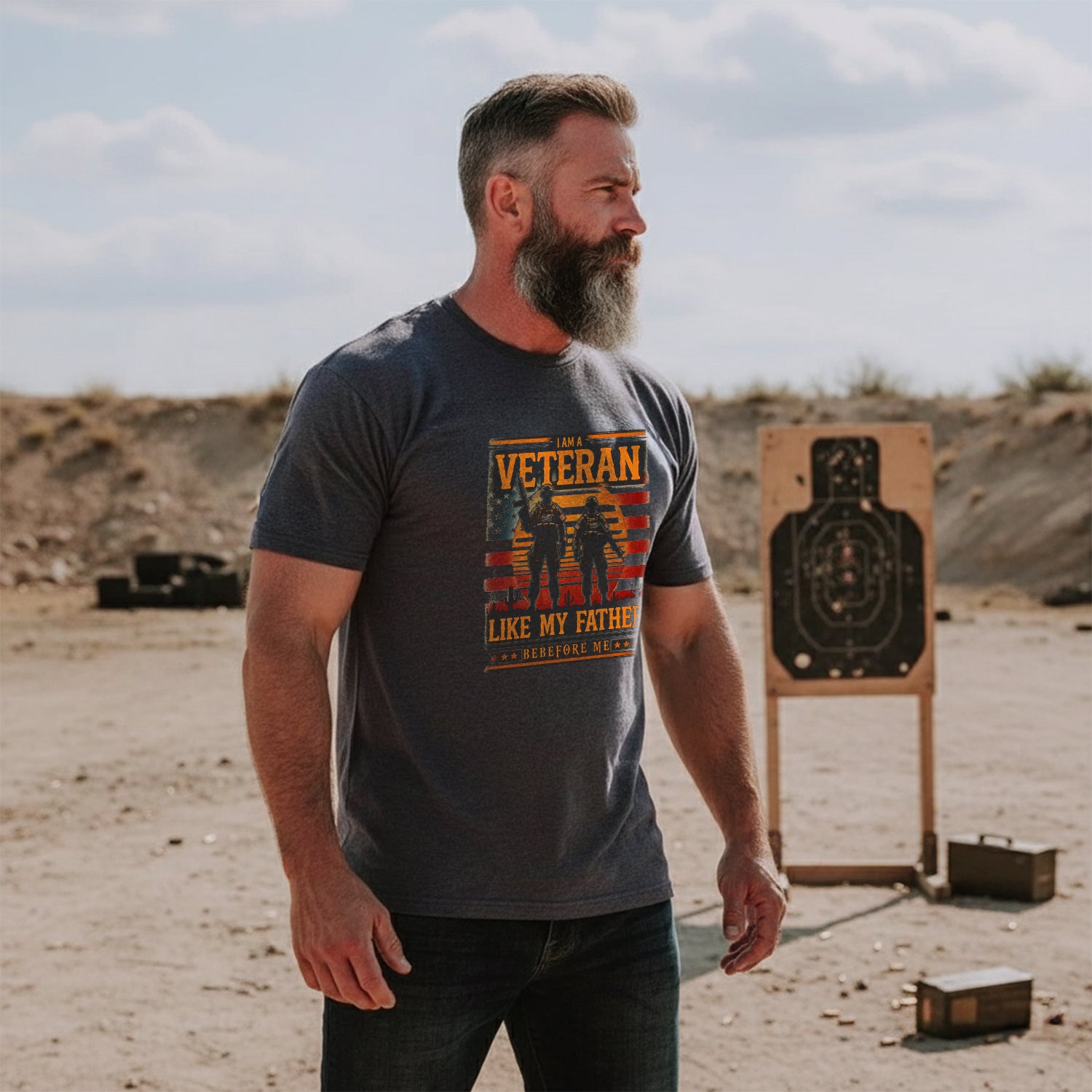 I Am a Veteran Like My Father Proud US T-Shirt