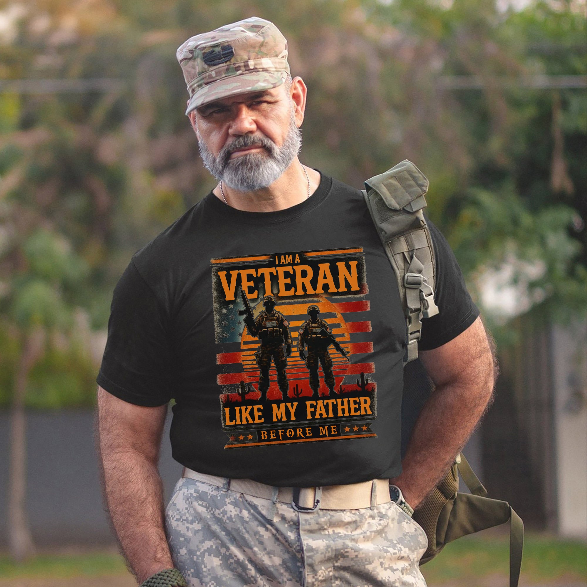 I Am a Veteran Like My Father Proud US Military Honoring Family Service T-Shirt