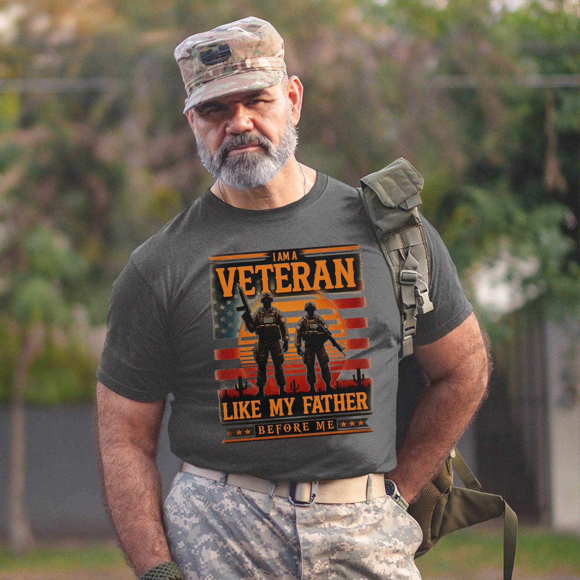 I Am a Veteran Like My Father Proud US Military Honoring Family Service T-Shirt
