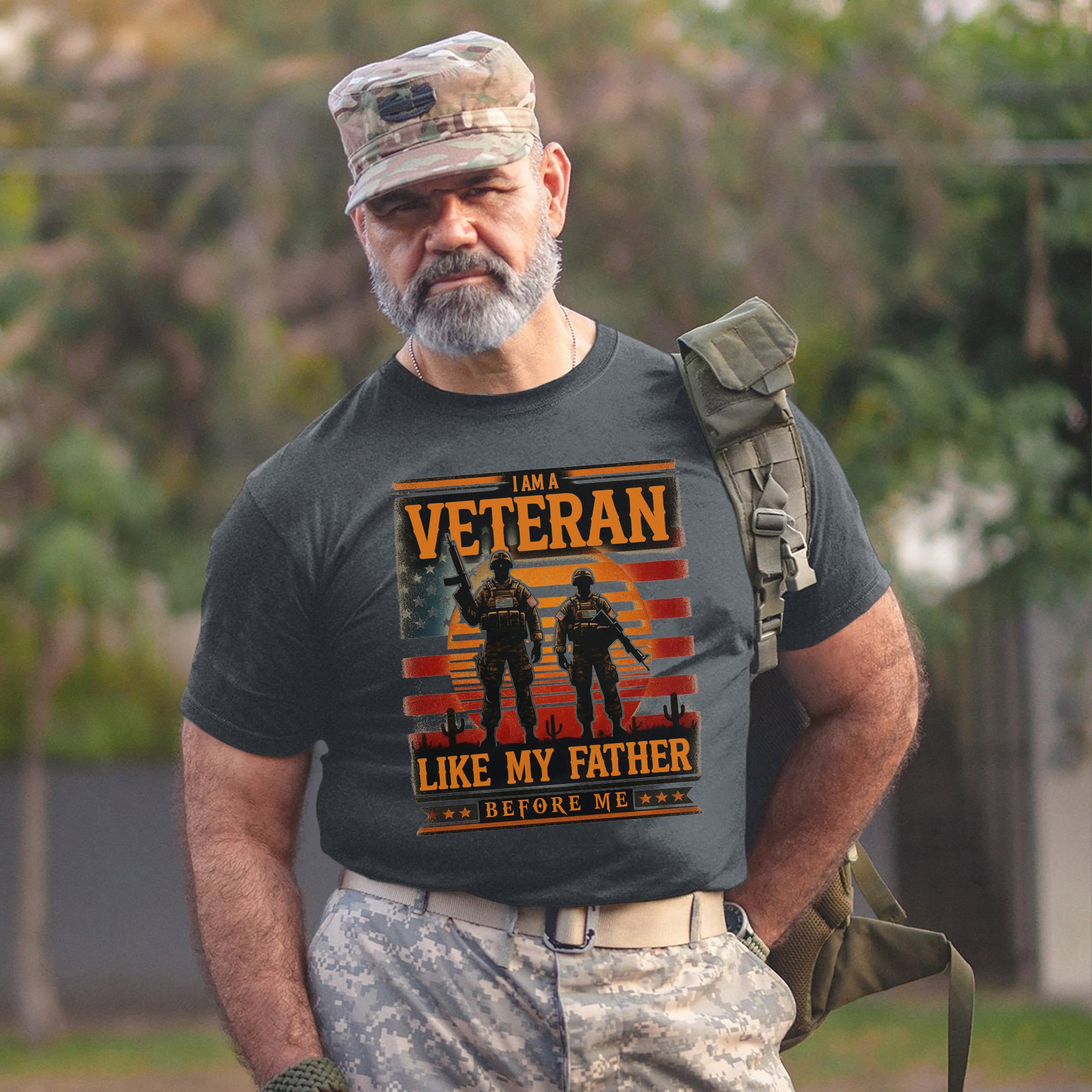 I Am a Veteran Like My Father Proud US Military Honoring Family Service T-Shirt