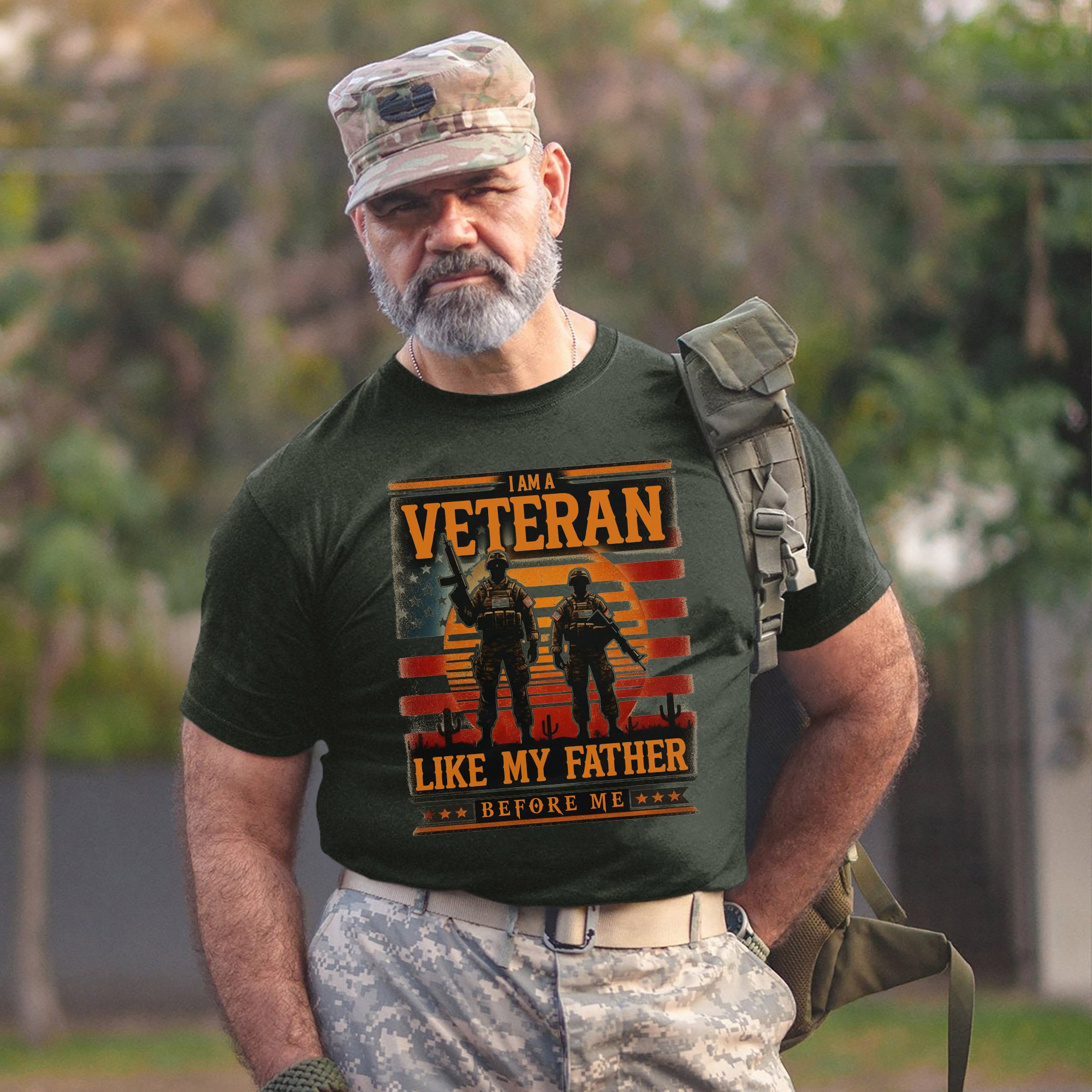 I Am a Veteran Like My Father Proud US Military Honoring Family Service T-Shirt
