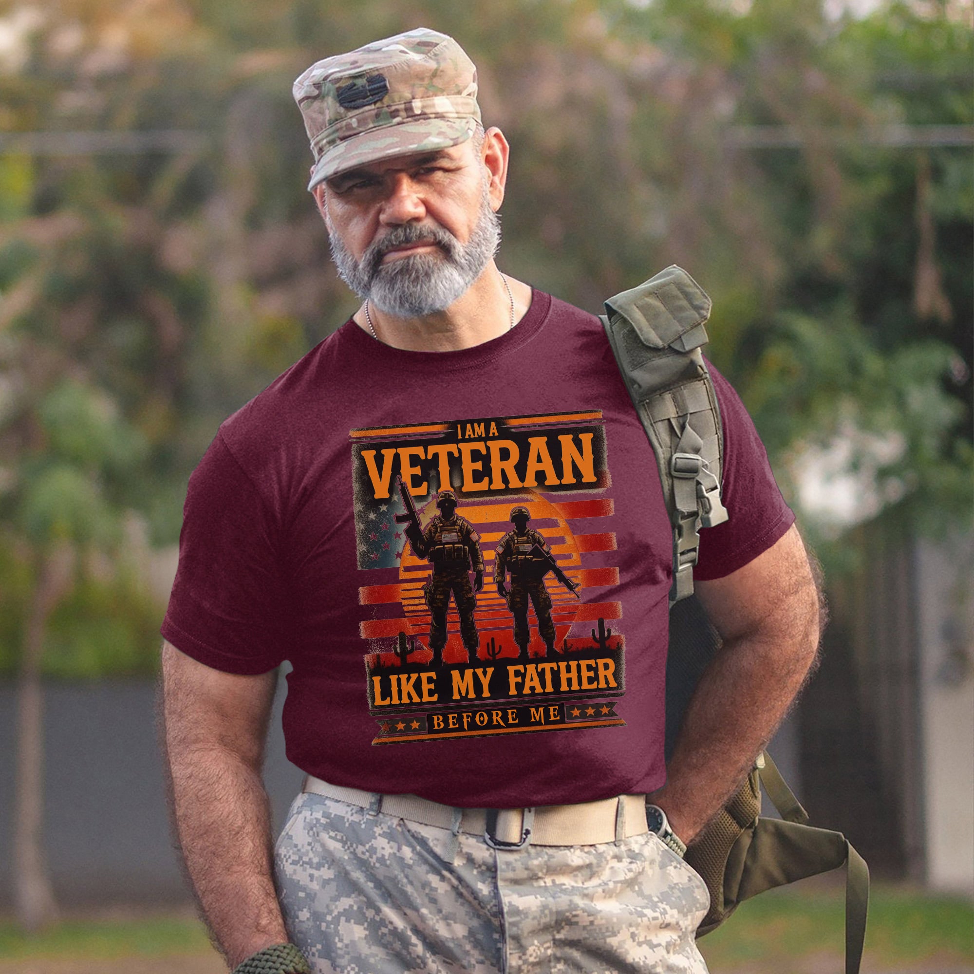 I Am a Veteran Like My Father Proud US Military Honoring Family Service T-Shirt