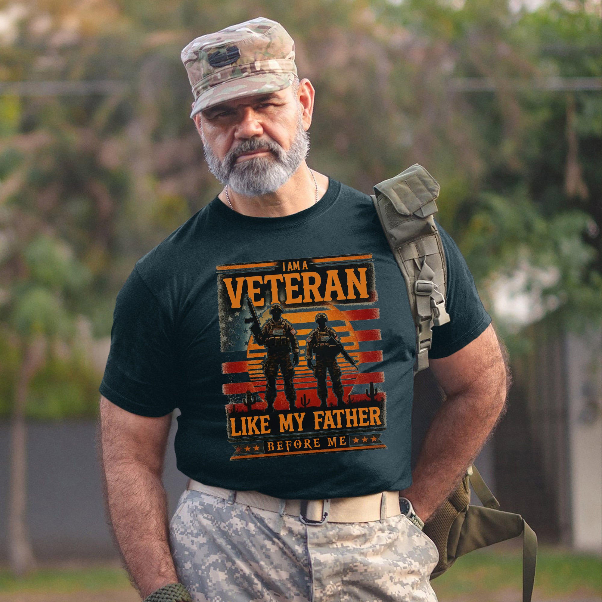 I Am a Veteran Like My Father Proud US Military Honoring Family Service T-Shirt