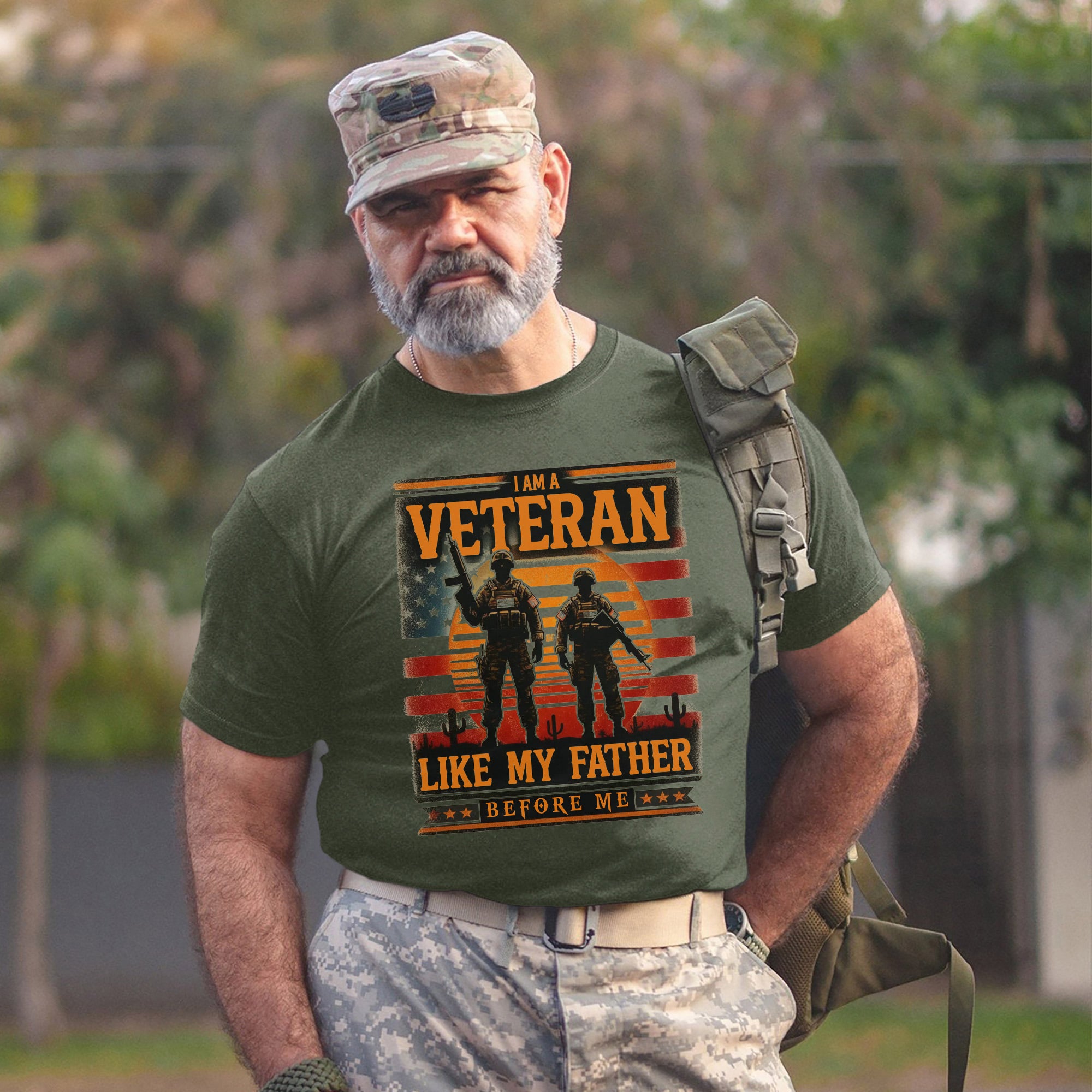 I Am a Veteran Like My Father Proud US Military Honoring Family Service T-Shirt