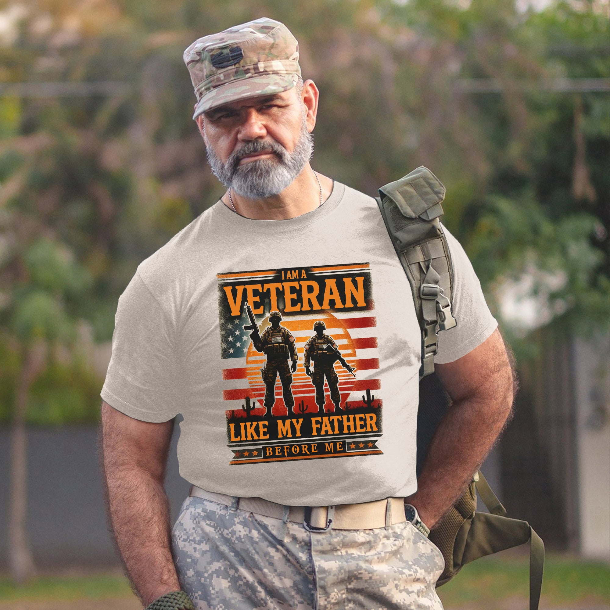 I Am a Veteran Like My Father Proud US Military Honoring Family Service T-Shirt