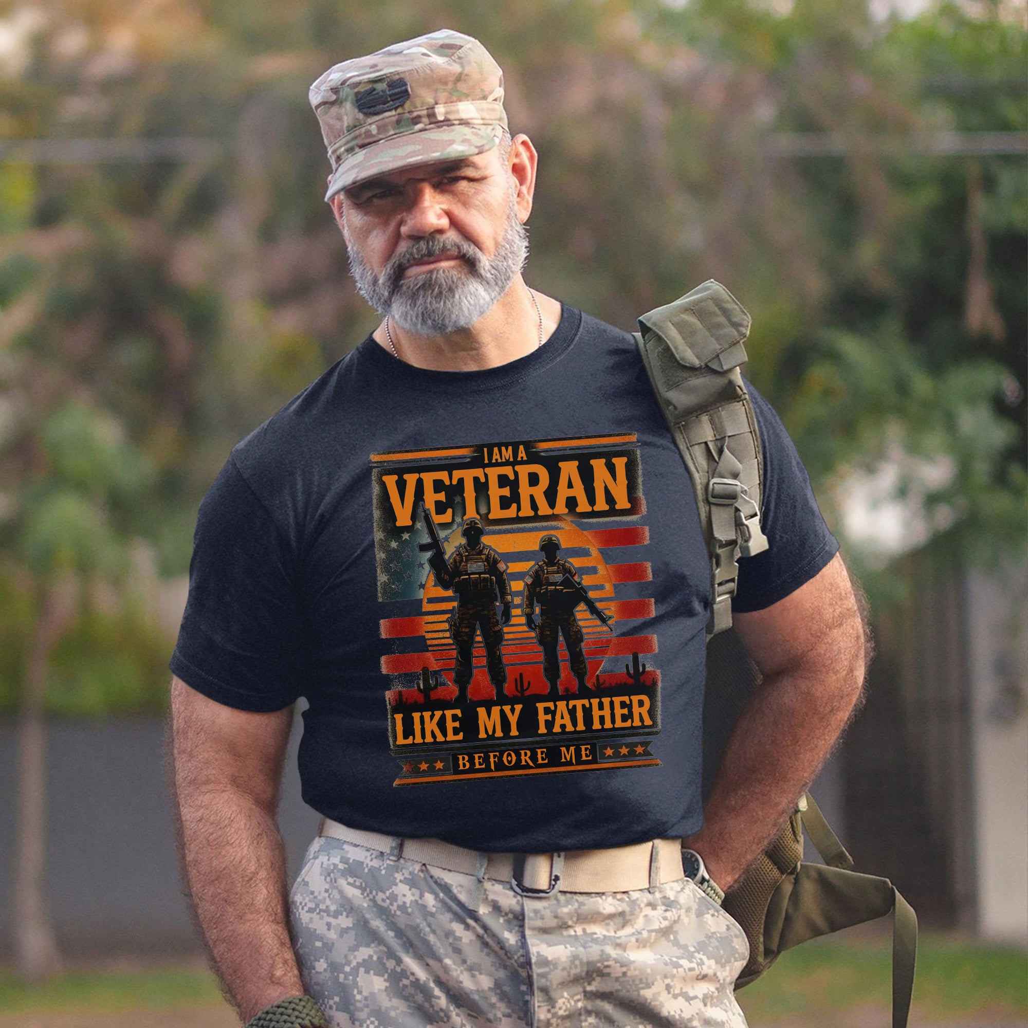 I Am a Veteran Like My Father Proud US Military Honoring Family Service T-Shirt